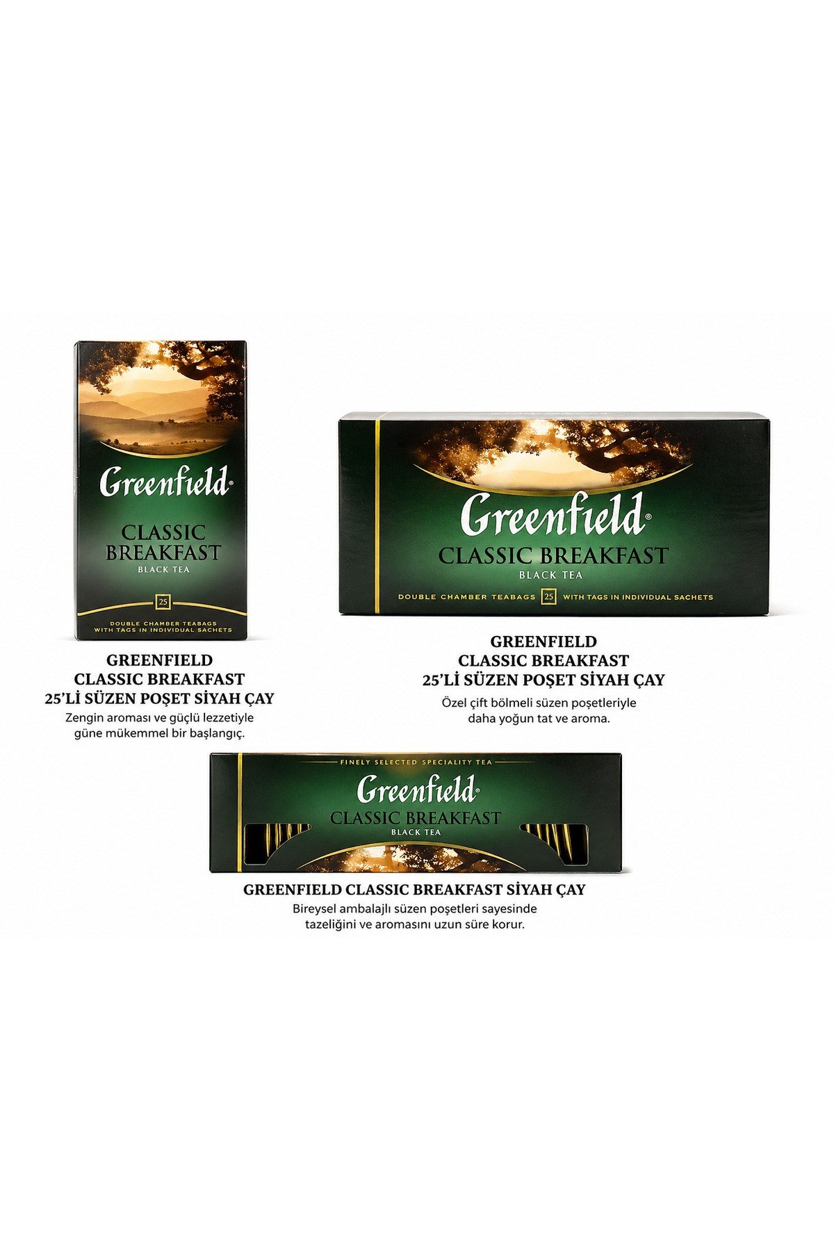 GREENFIELD 25 LI BARDAK SIYAH CAY 2LI PAKET AVANTAJLI