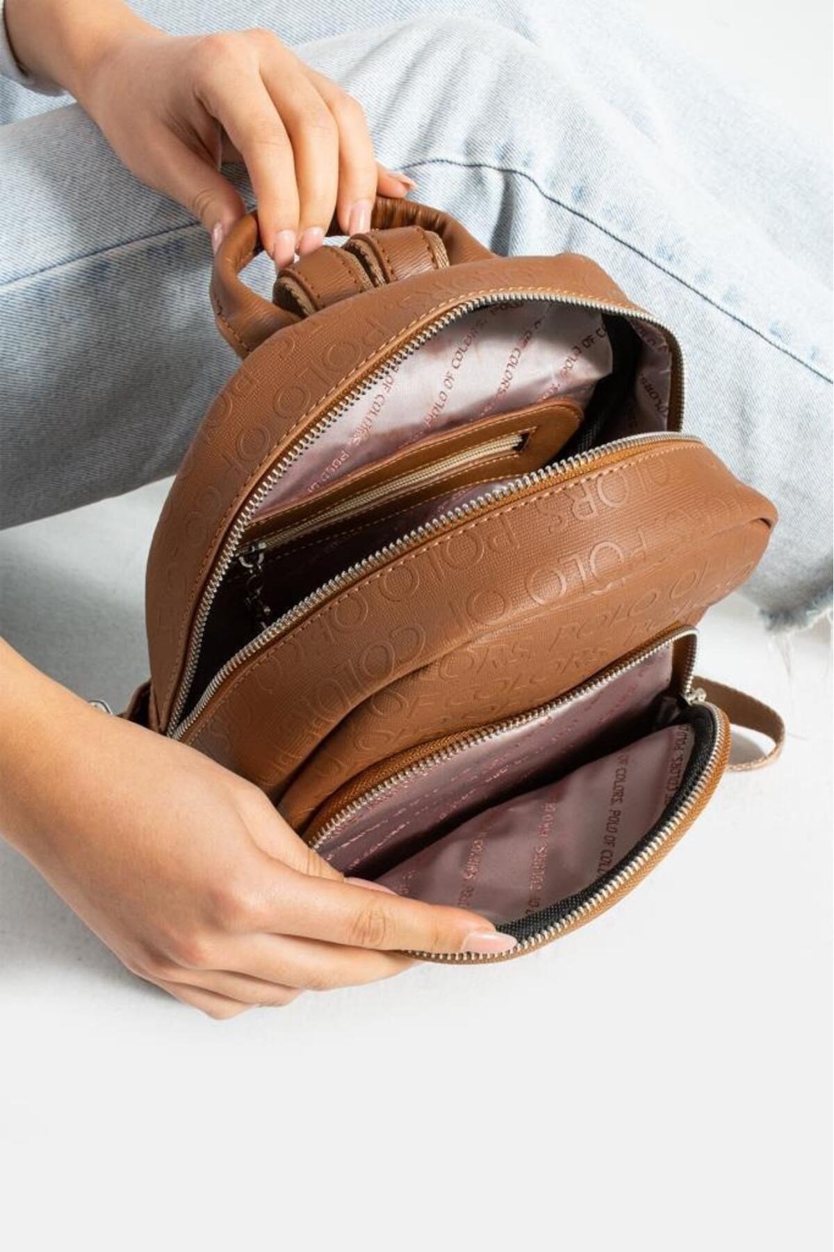 Asya Tabagofraj Baskı Kadın Sırt Çantası 27x32 Ebatında