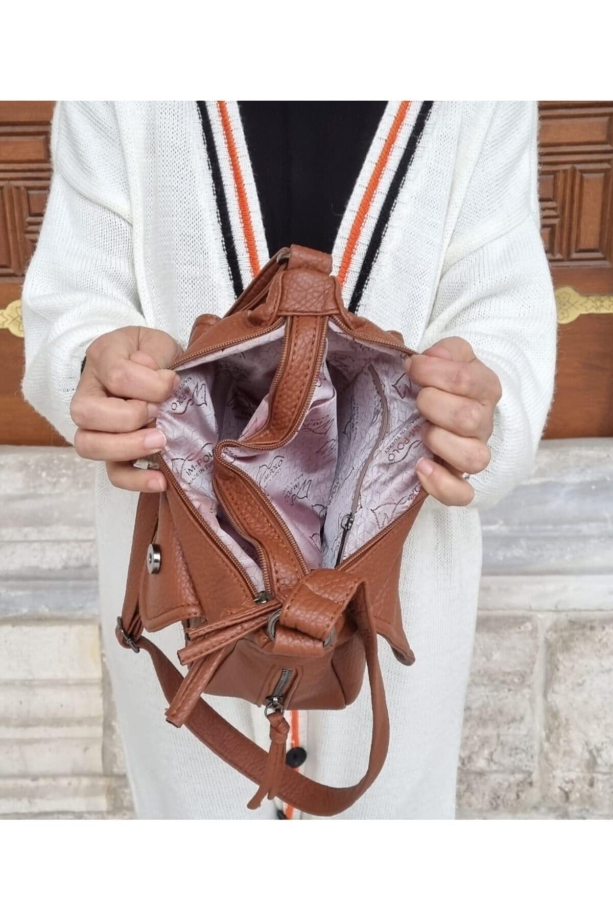 Çok Gözlü Salaş Çanta Uzunluk Ebatı 24cm Genişlik 27cm
