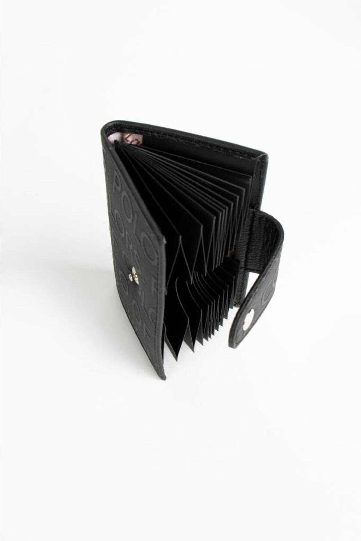 Emiliy Siyah Gofraj Desen Çok Amaçlı unisex Kartlık 7x11 Ebatında