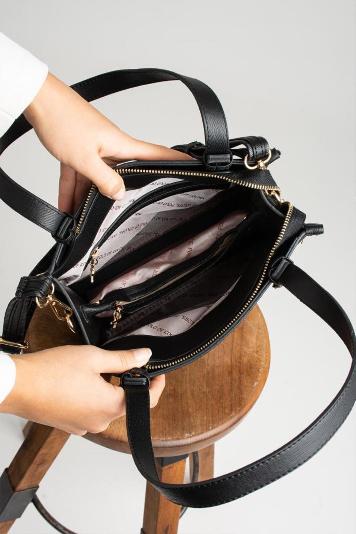 Gloria SiyahEmpirme Baskı Kadın Omuz Çantası 25x29 Ebatında