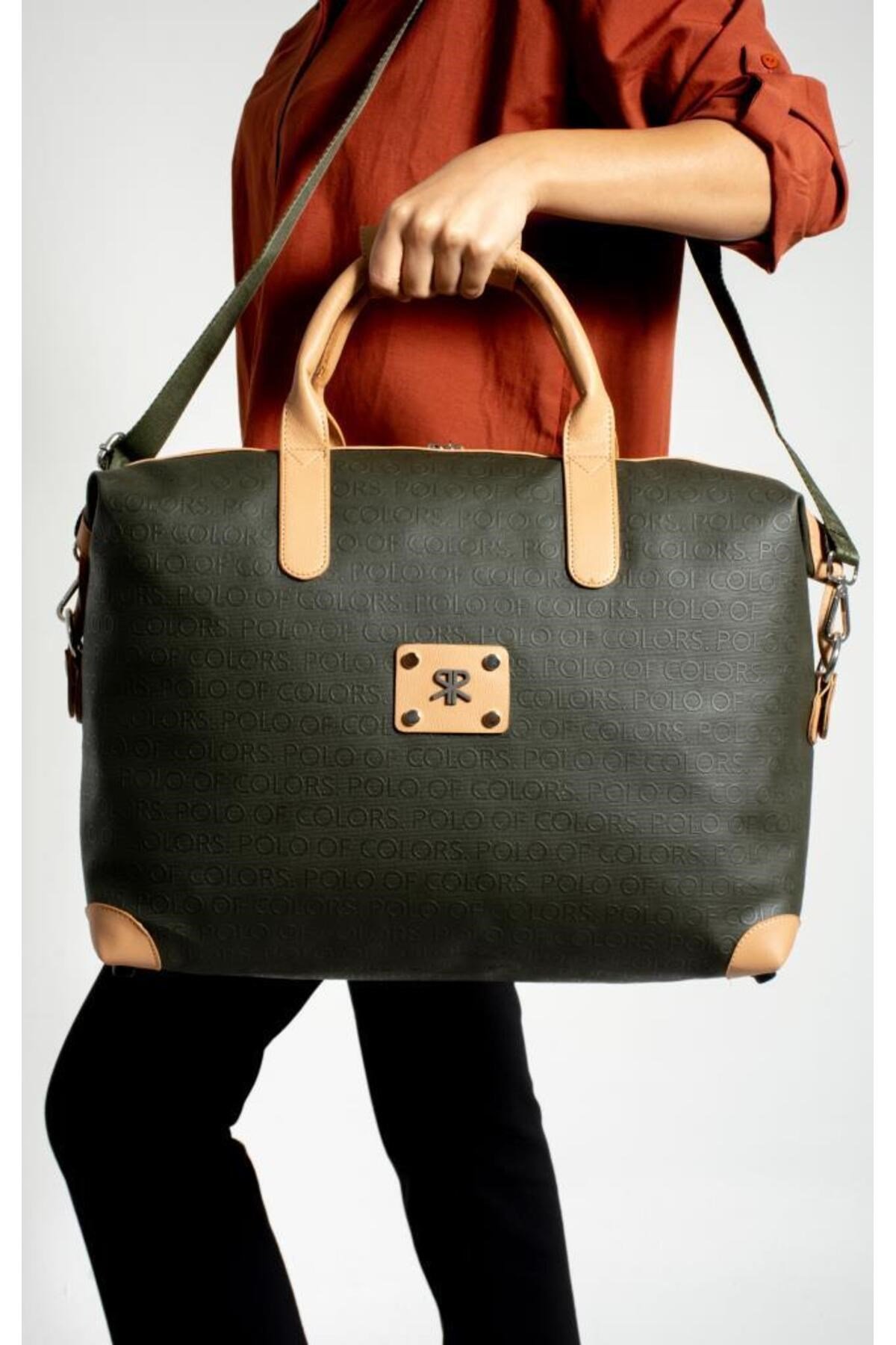 İmpolo BigBag HakiYeşiliTabaGofraj Baskı Çok Amaçlı Seyhat Çantası 40x58 Ebatında