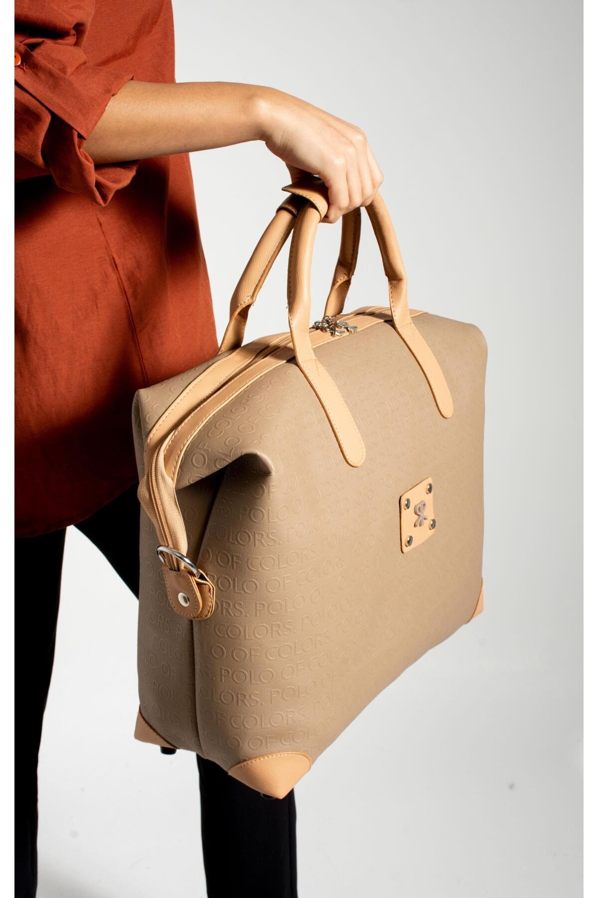 İmpolo BigBag KumTabaGofraj Baskı Çok Amaçlı Seyhat Çantası 40x58 Ebatında