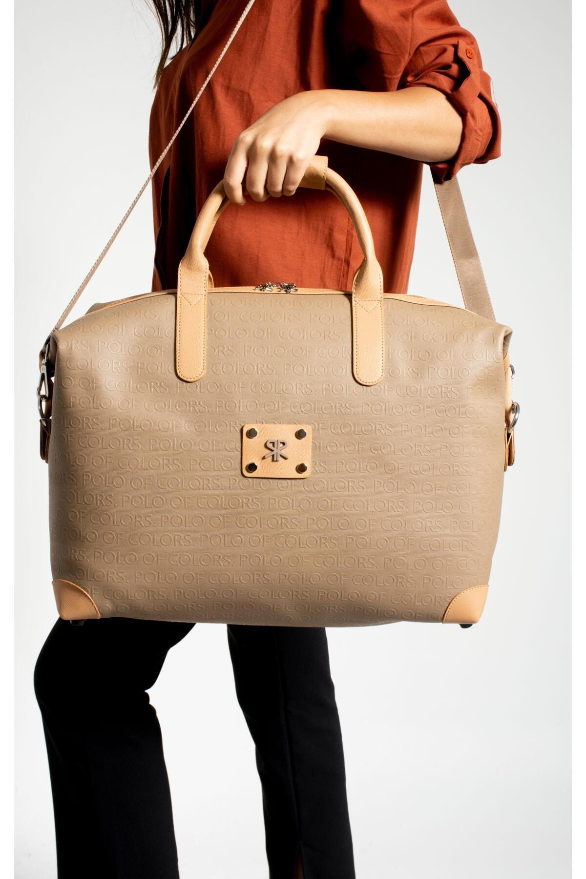 İmpolo BigBag KumTabaGofraj Baskı Çok Amaçlı Seyhat Çantası 40x58 Ebatında