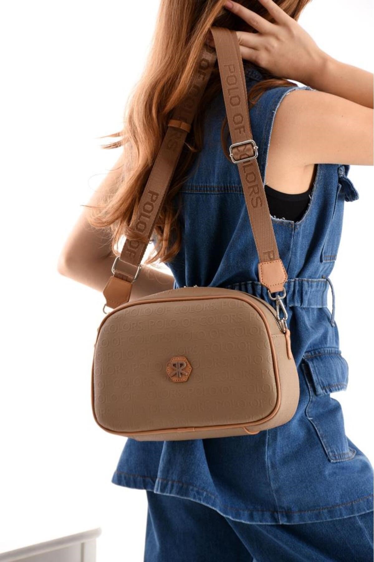 ImPolo Holly KumTabaGofraj Baskı Kadın Spor Çapraz Ve Omuz Çantası 20X28 Ebatında