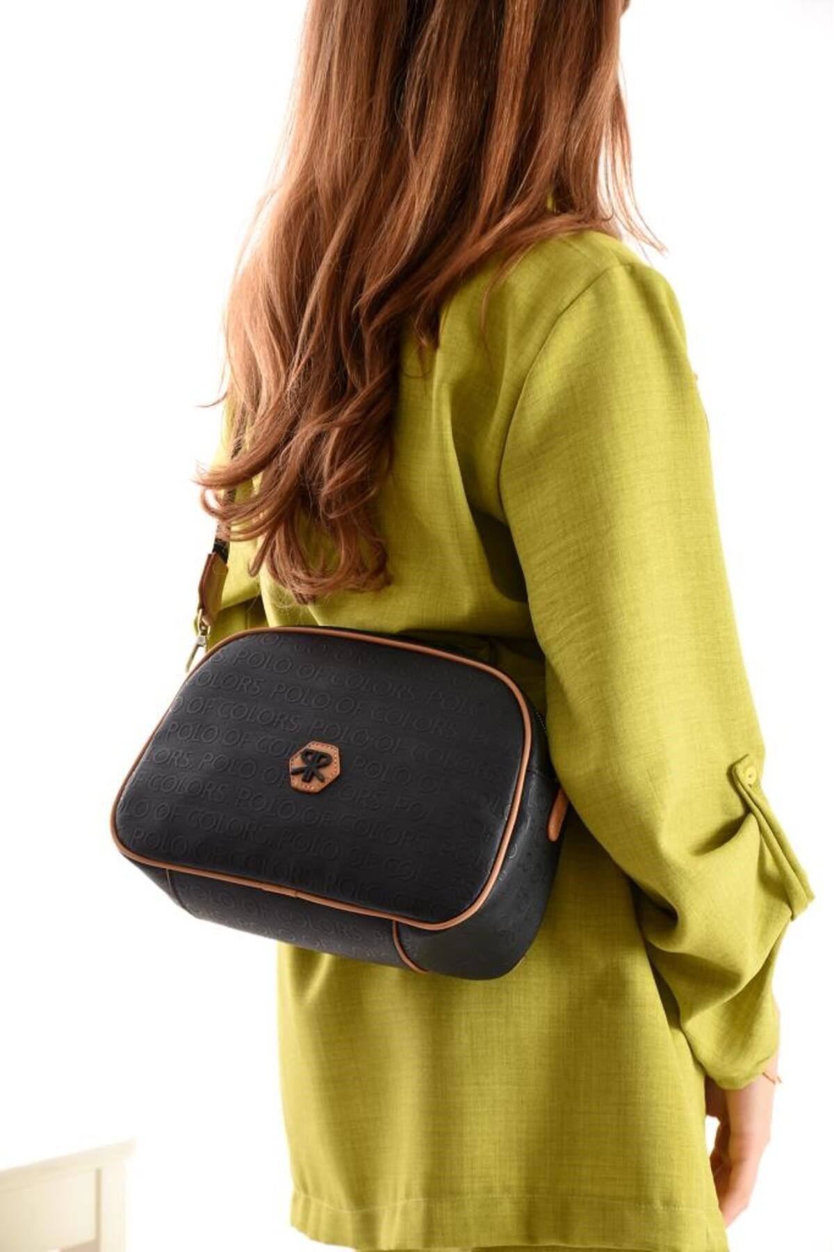 ImPolo Holly LacivertTabaGofraj Baskı Kadın Spor Çapraz Ve Omuz Çantası 20X28 Ebatında