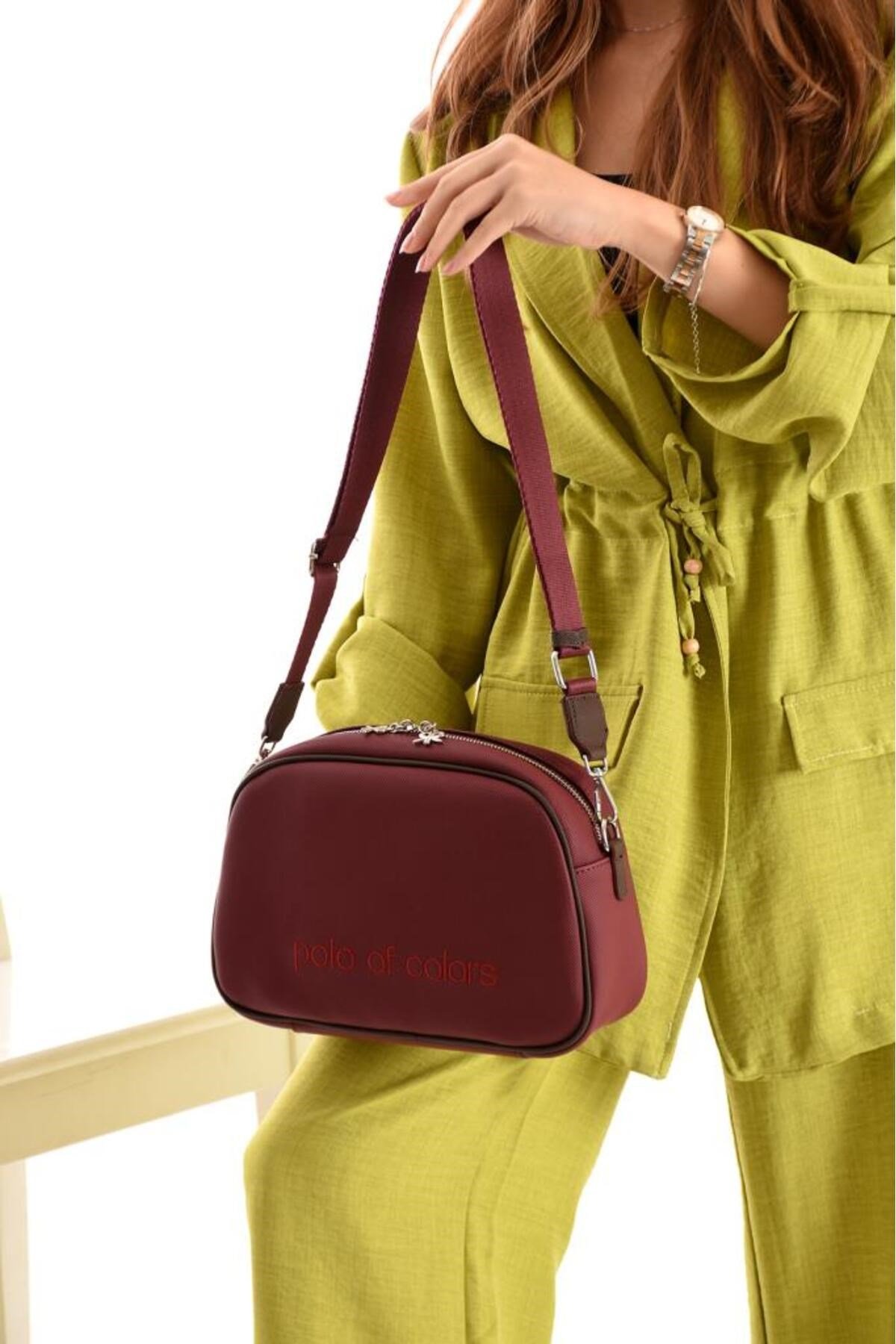 ImPolo Holly LkBordoKahve Kadın Spor Çapraz Ve Omuz Çantası 20X28 Ebatında