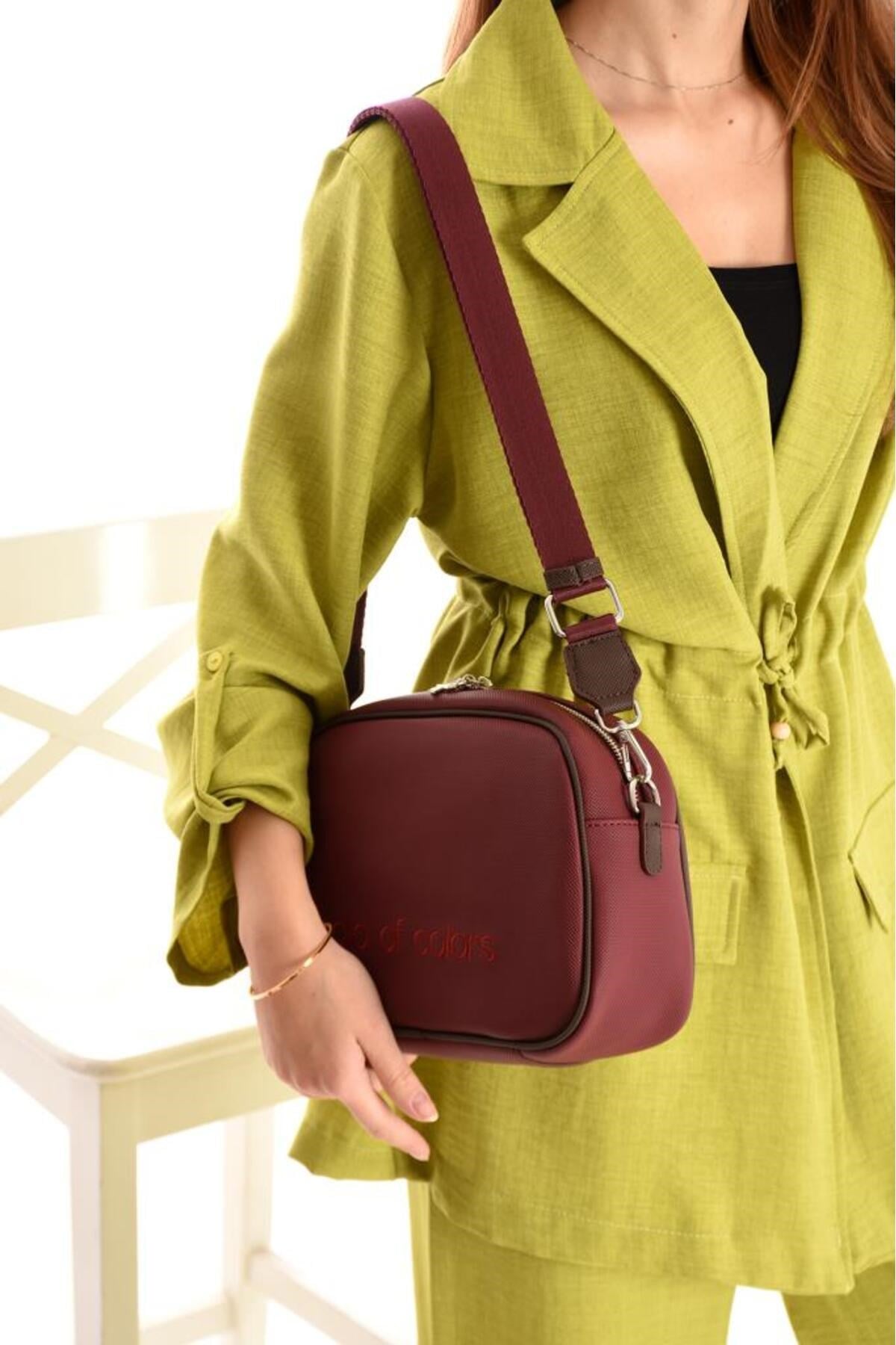 ImPolo Holly LkBordoKahve Kadın Spor Çapraz Ve Omuz Çantası 20X28 Ebatında