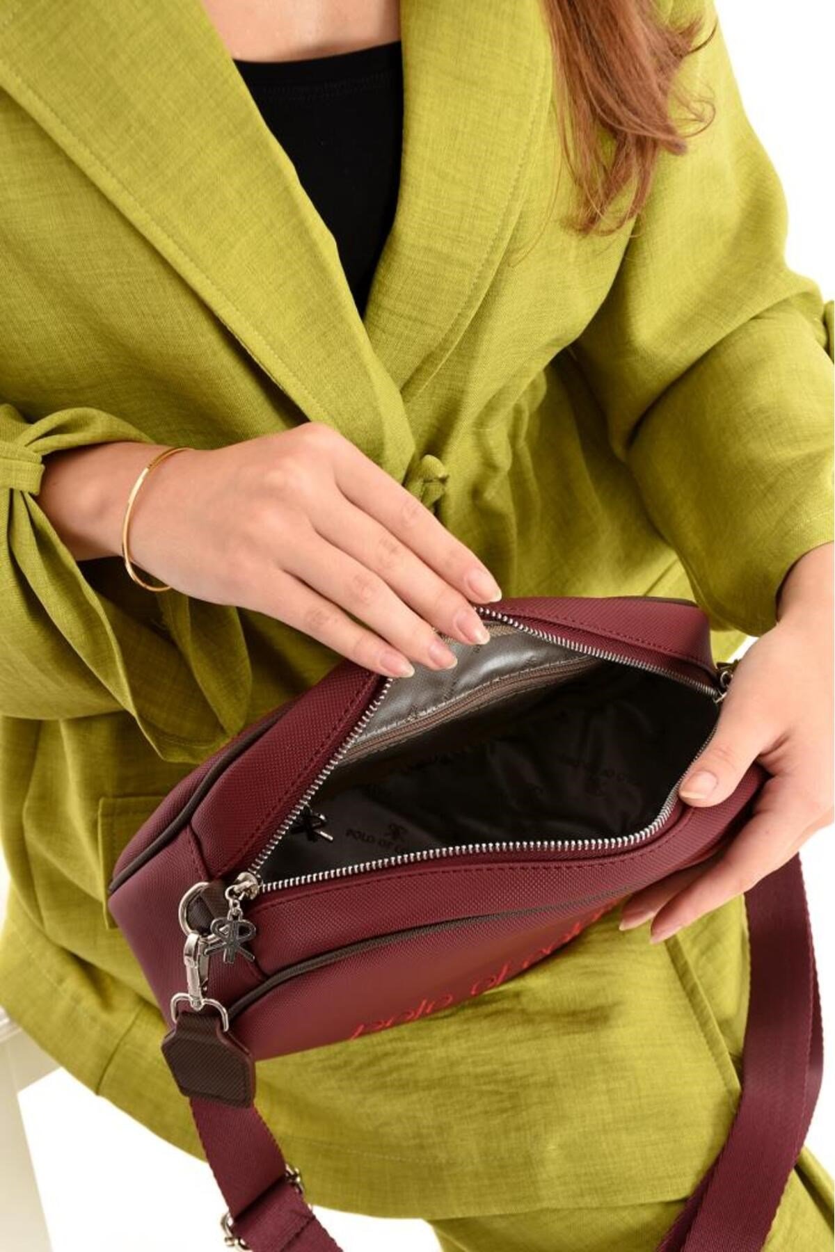 ImPolo Holly LkBordoKahve Kadın Spor Çapraz Ve Omuz Çantası 20X28 Ebatında