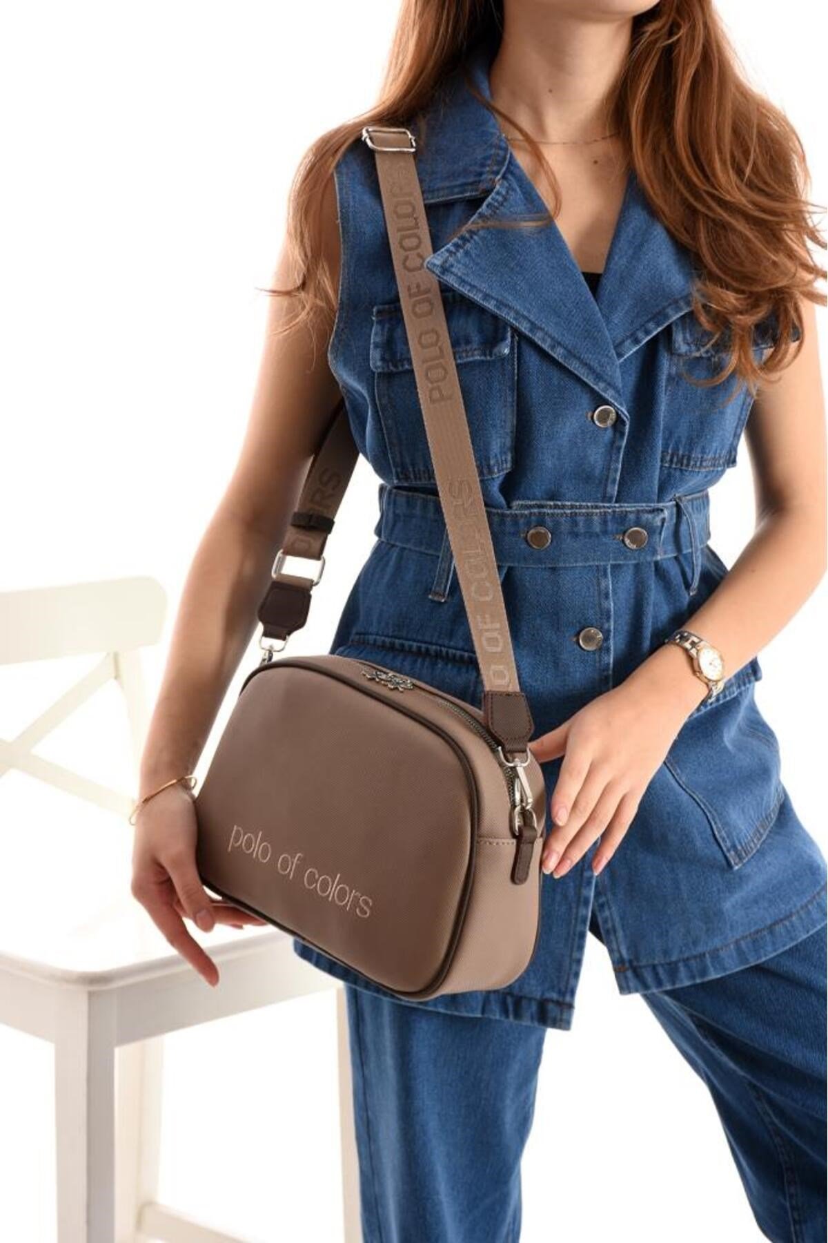 ImPolo Holly LkVizonKahve Kadın Spor Çapraz Ve Omuz Çantası 20X28 Ebatında