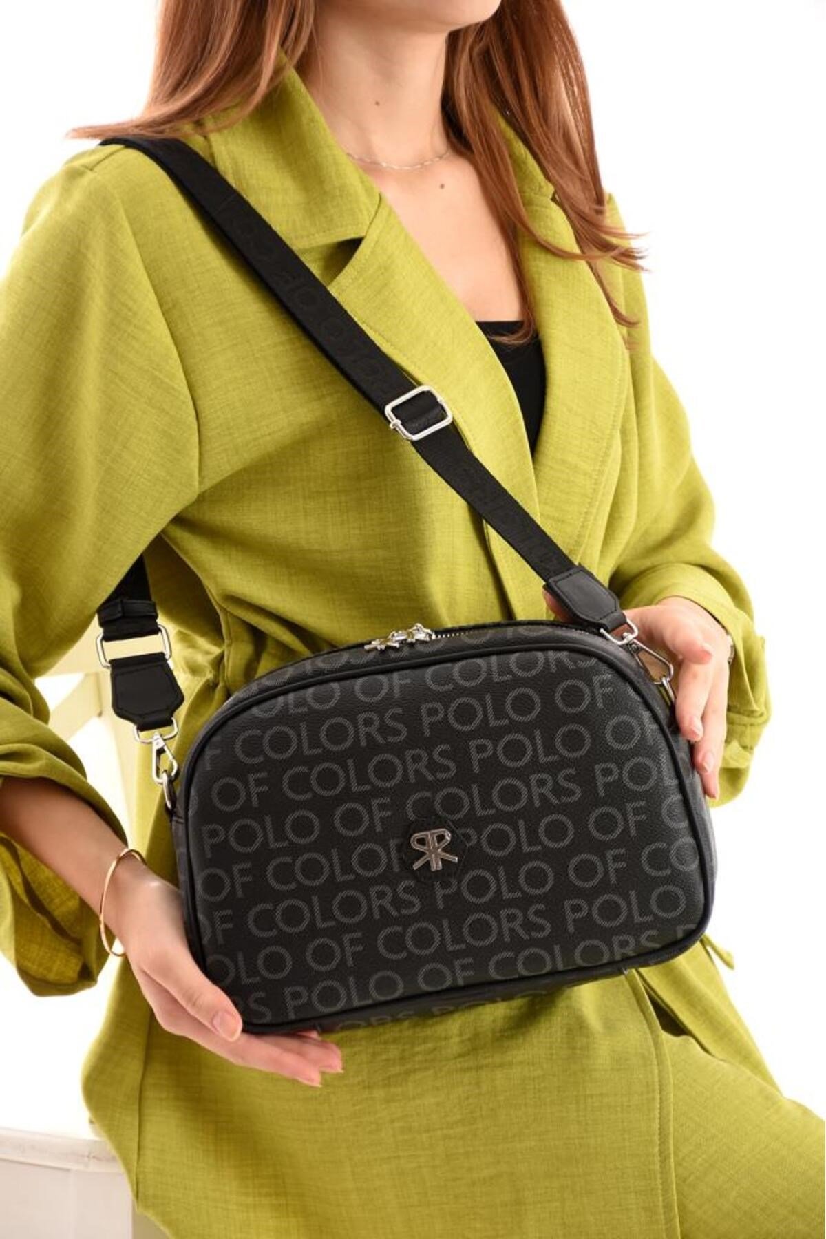 ImPolo Holly SiyahEmpirme Baskı Kadın Spor Çapraz Ve Omuz Çantası 20X28 Ebatında