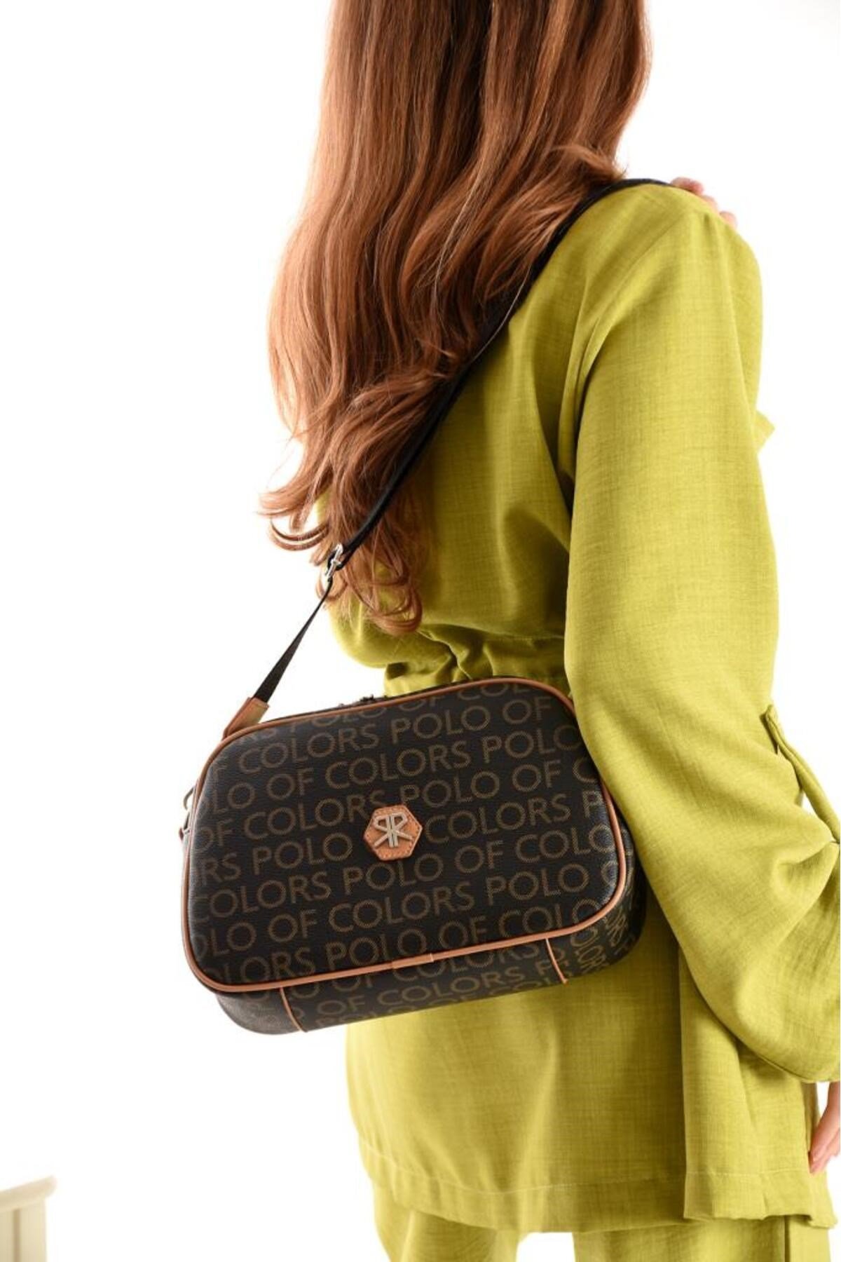 ImPolo Holly SiyahKamelEmpirme Baskı Kadın Spor Çapraz Ve Omuz Çantası 20X28 Ebatında