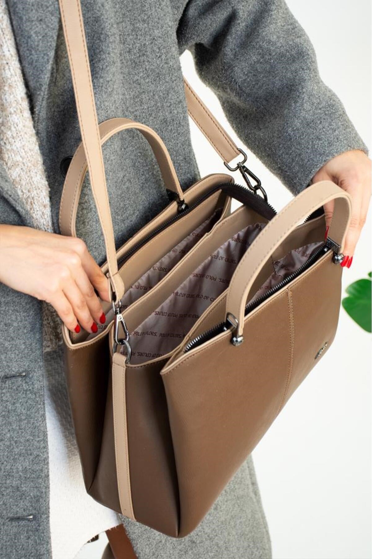 Jaxi Kahvekrc Kandın Omuz Ve Kol Çantası 24x35 Ebatında