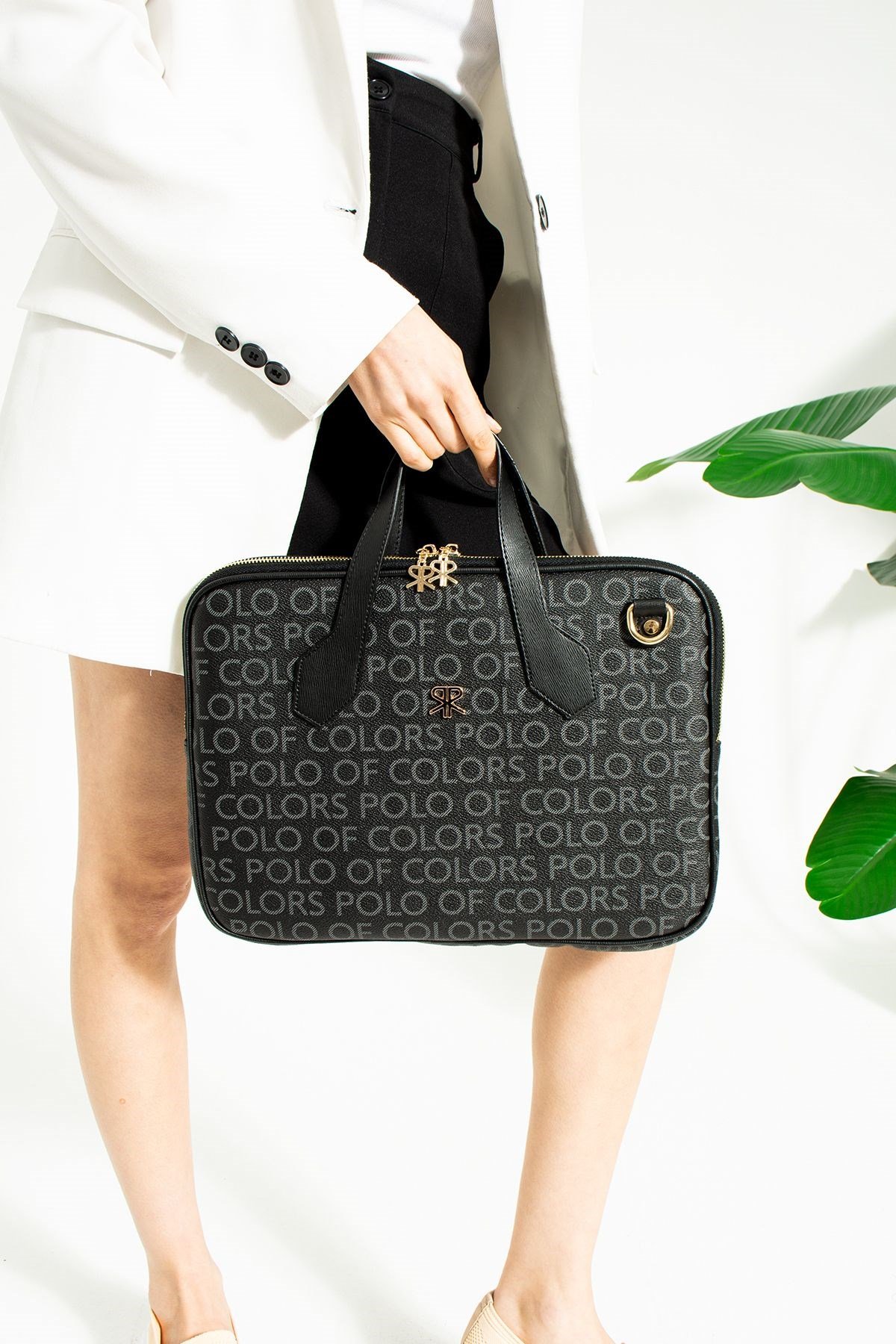Joyce Siyah Empirme Baskı Unisex Netbok Ve Evrak Çantsı 28x37 Ebatında