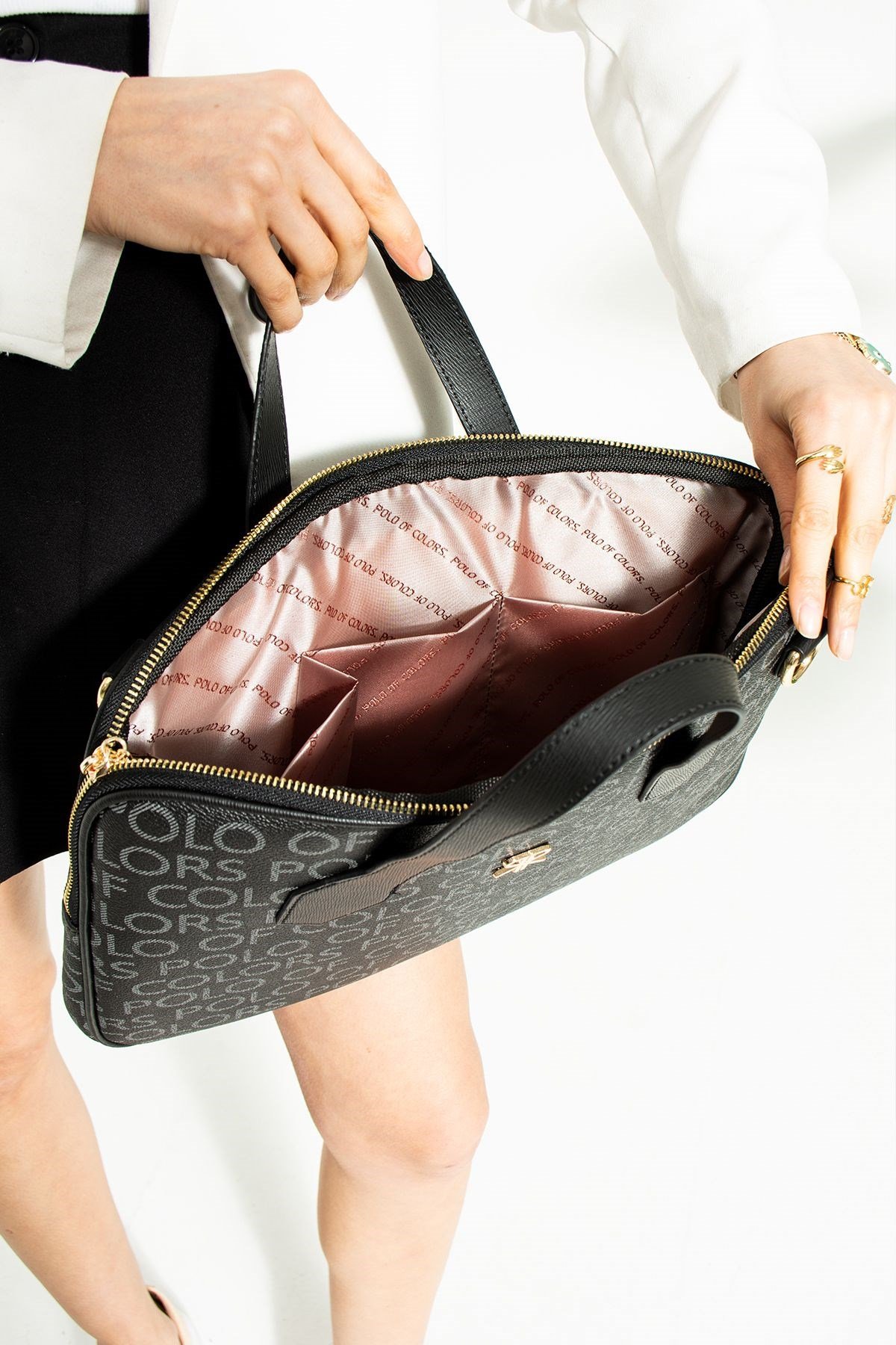 Joyce Siyah Empirme Baskı Unisex Netbok Ve Evrak Çantsı 28x37 Ebatında
