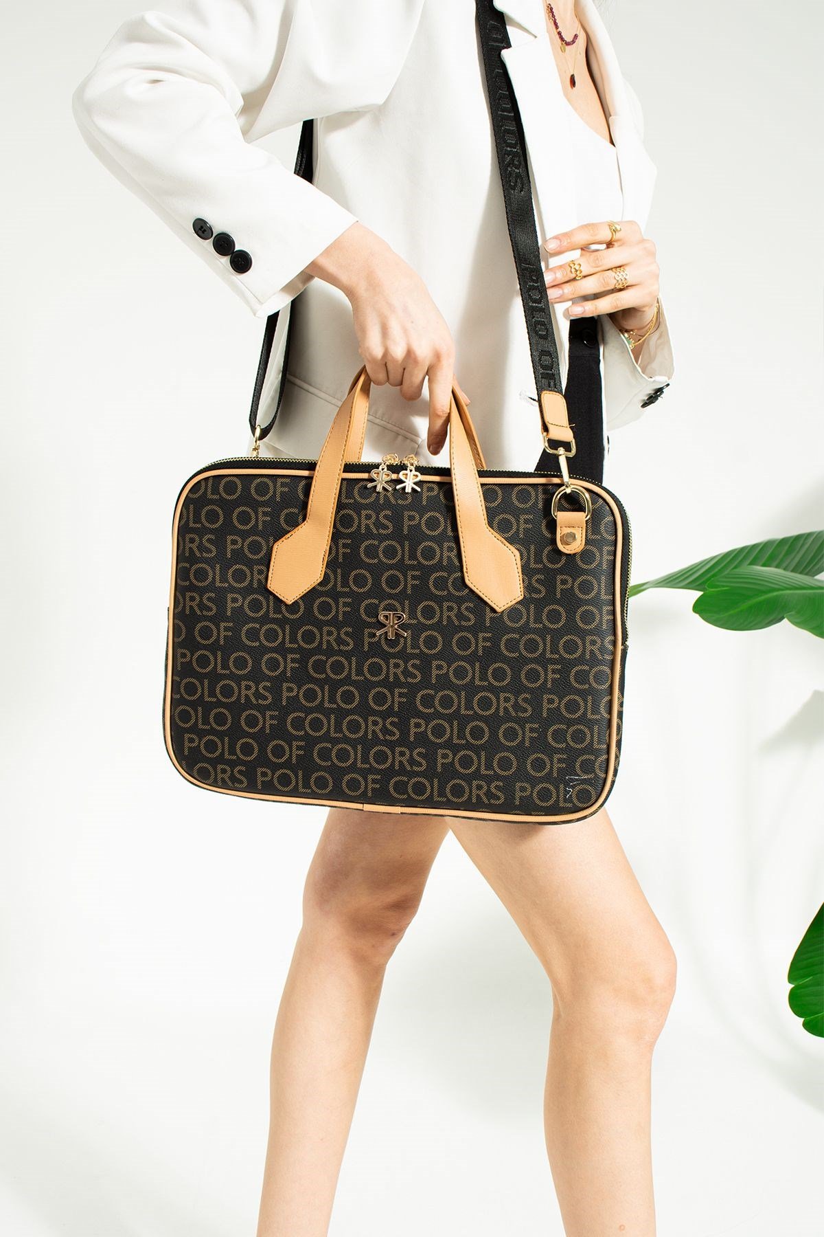 Joyce Siyah Kamel Empirme Baskı Unisex Netbok Ve Evrak Çantsı 28x37 Ebatında