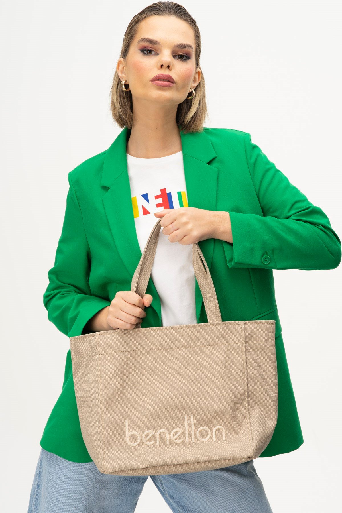 Benetton Kadın Kol Çantası BNT1163 Kum