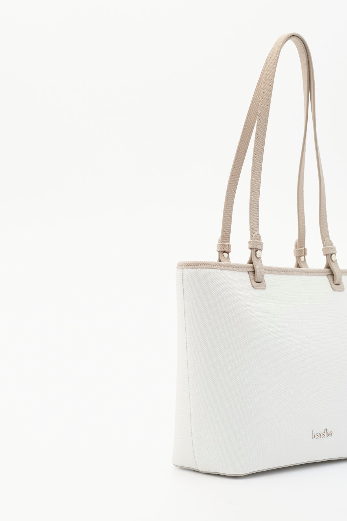 Benetton Kadın Kol Çantası BNT1822 Beyaz-Taş