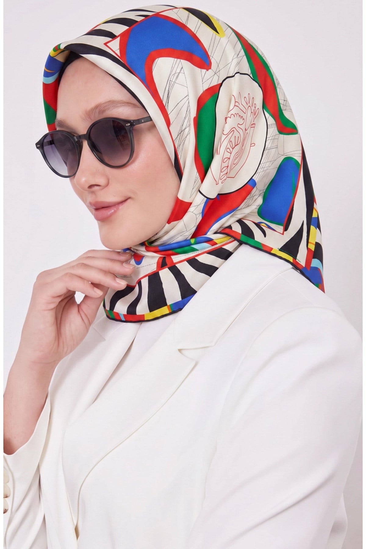 Benetton Sıena Desenli Eşarp B-E-1009 Siyah