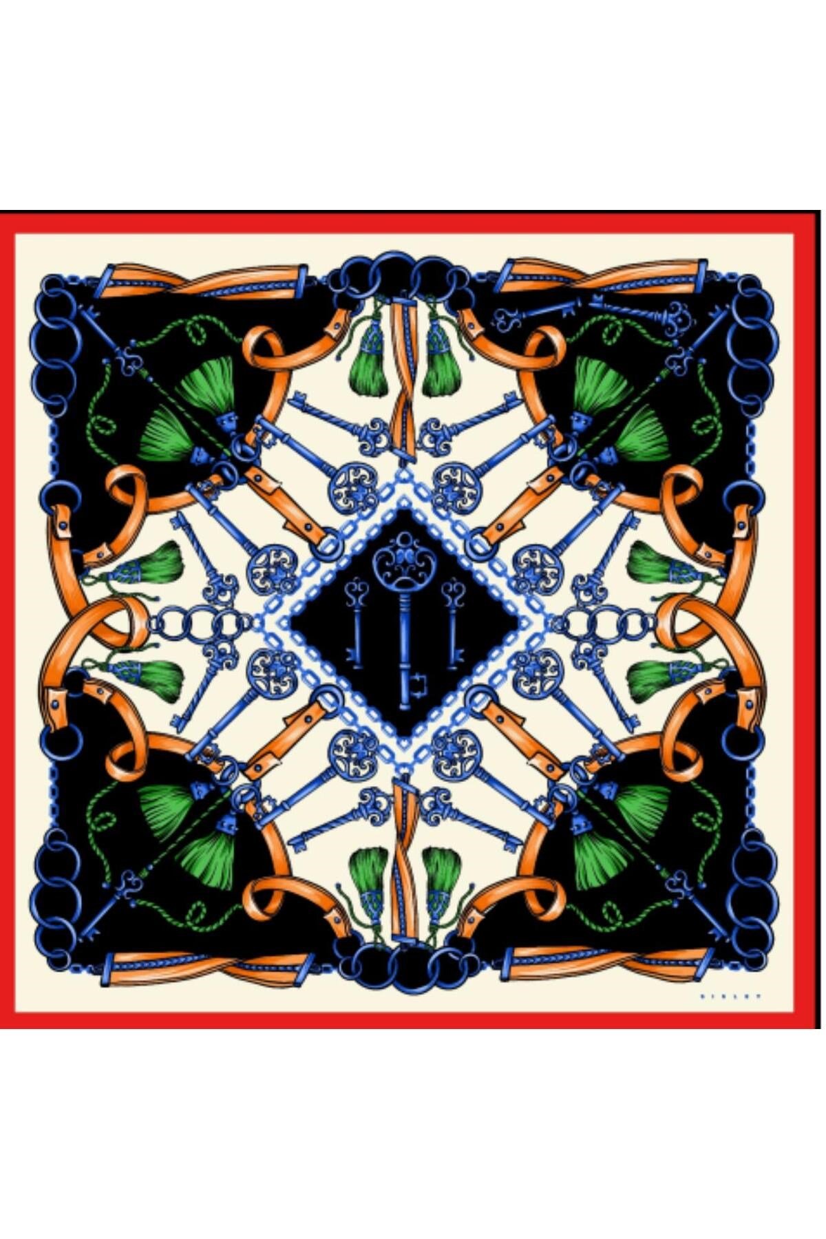 Sisley Elisa Desenli Eşarp S-E-2003 Kırmızı