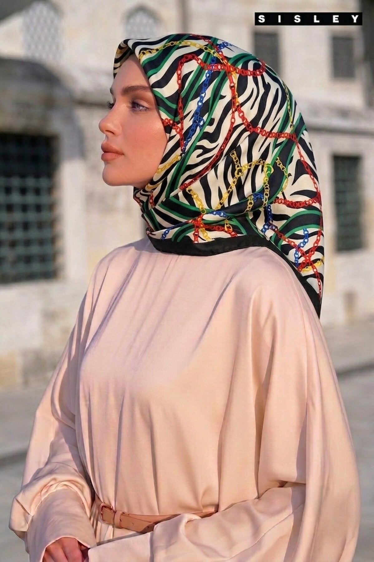 Sisley Elisa Desenli Eşarp S-E-2007 Siyah