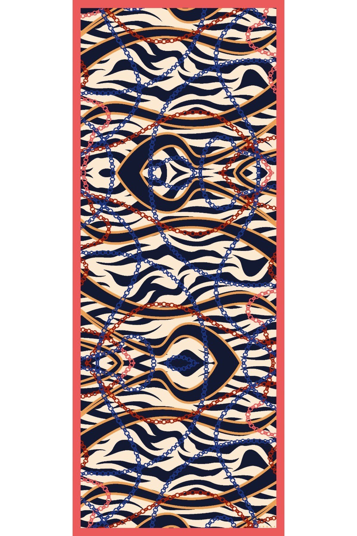 Sisley Esila Desenli Şal S-S-2009 Mavi