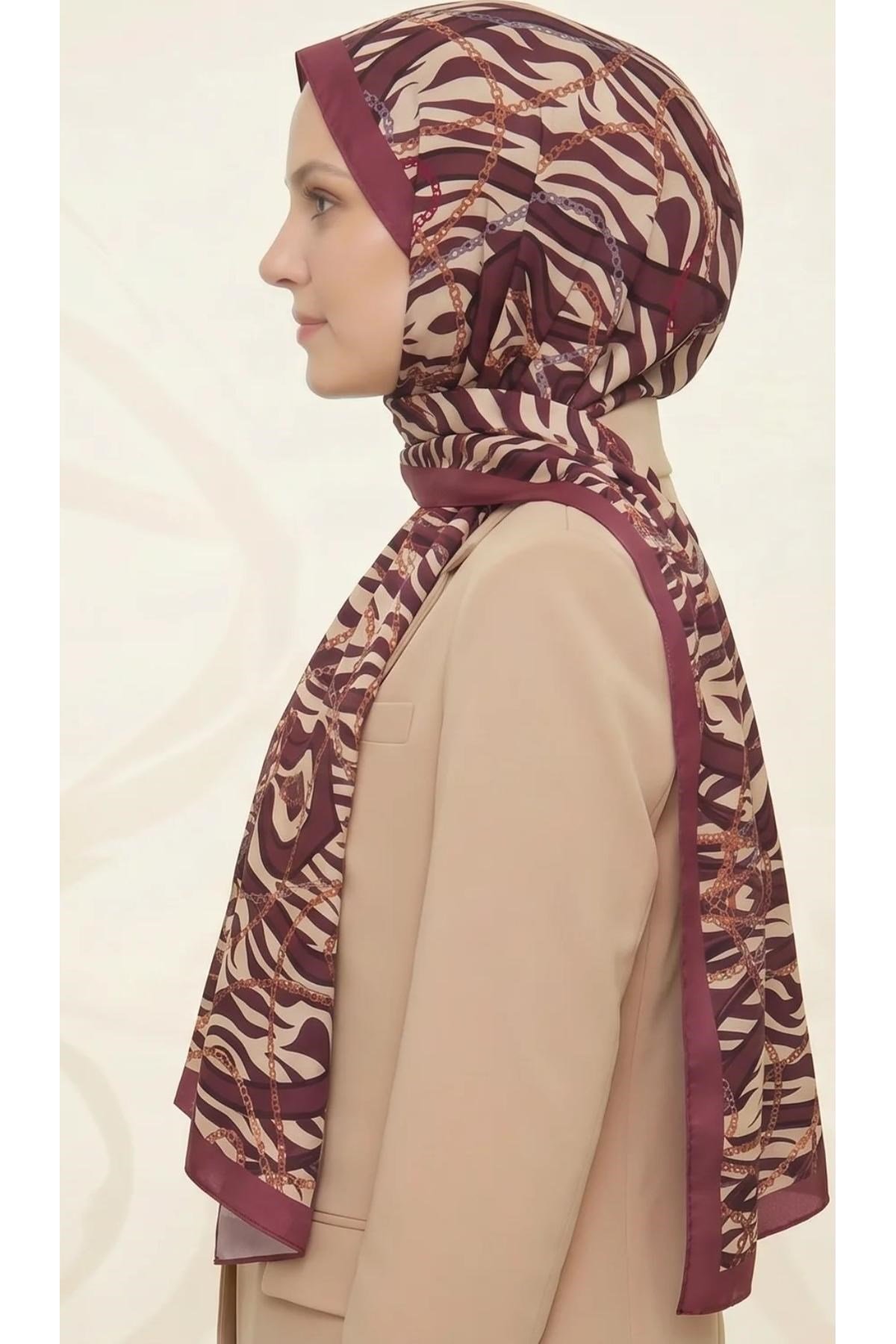 Sisley Esila Desenli Şal S-S-2009 Mürdüm