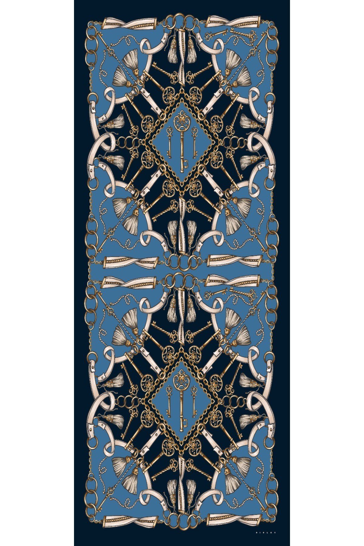 Sisley Esila Desenli Şal S-S-2011 İndigo