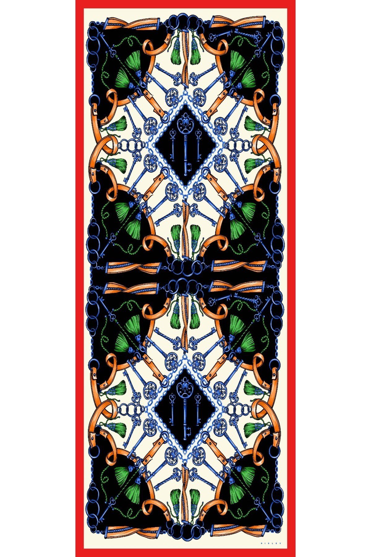 Sisley Esila Desenli Şal S-S-2011 Kırmızı