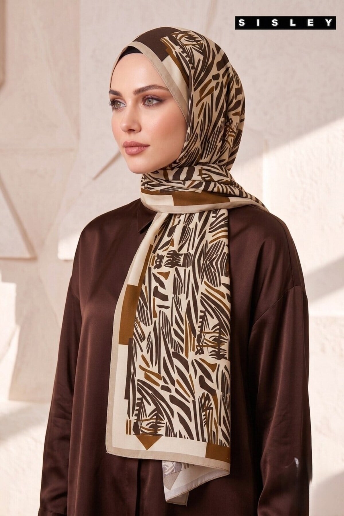 Sisley Esila Desenli Şal S-S-2012 Bej