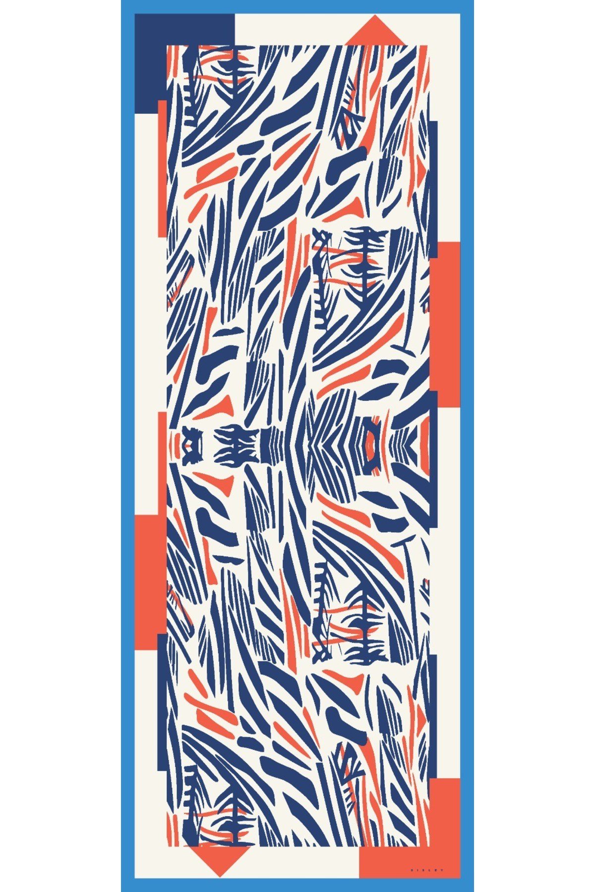 Sisley Esila Desenli Şal S-S-2012 Mavi