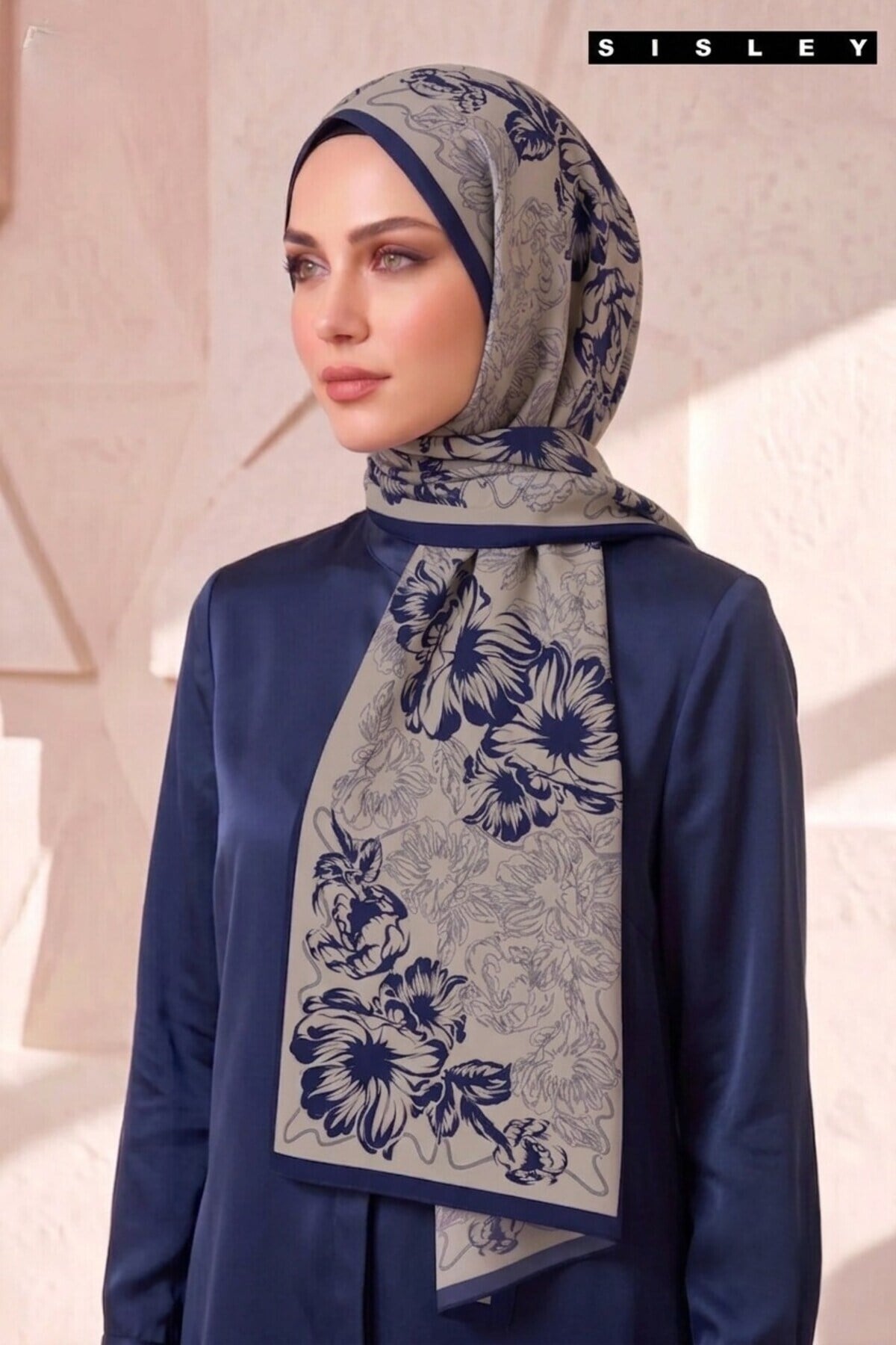 Sisley Esila Desenli Şal S-S-2013 Gri