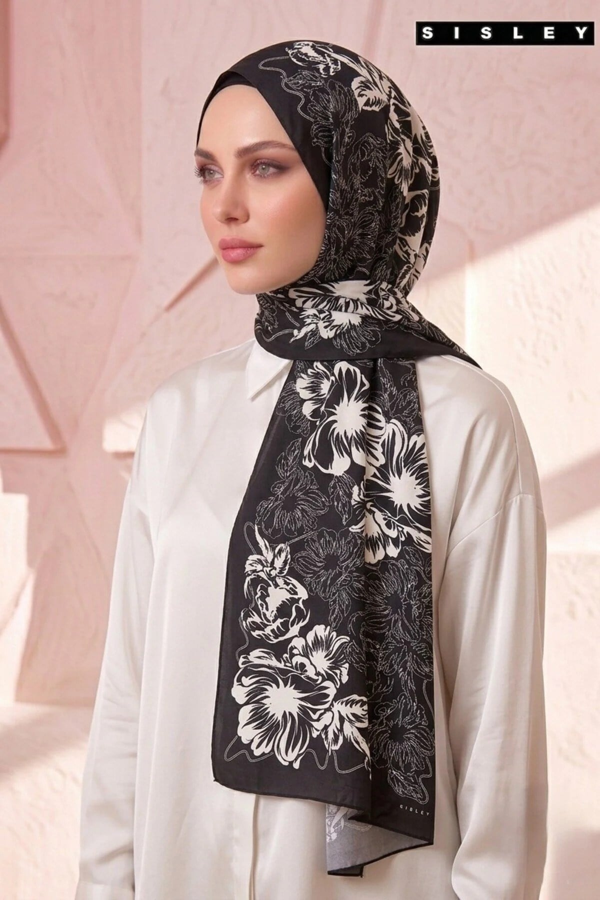 Sisley Esila Desenli Şal S-S-2013 Siyah