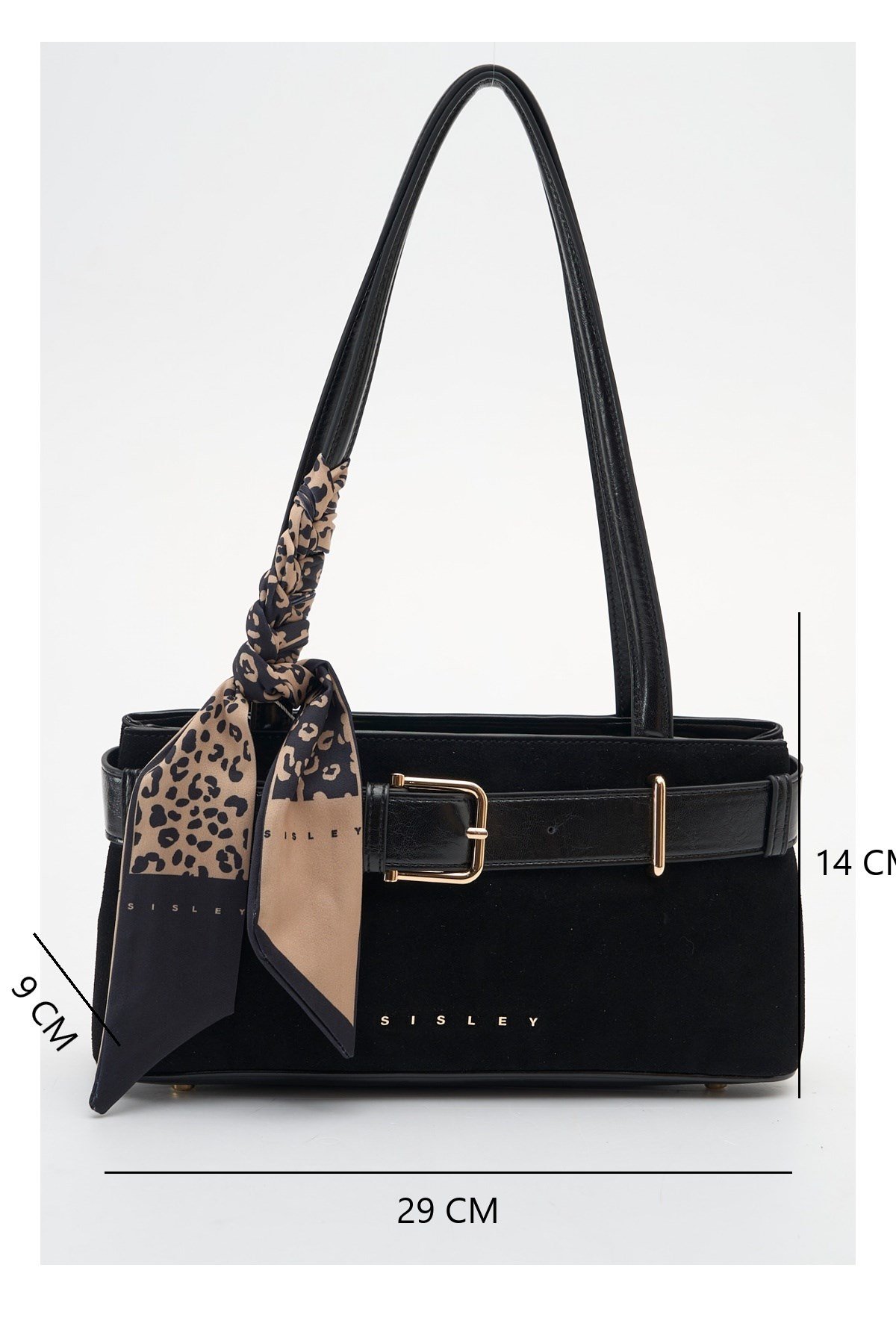 Sisley Kadın Kol Çantası SLY471 Süet Siyah