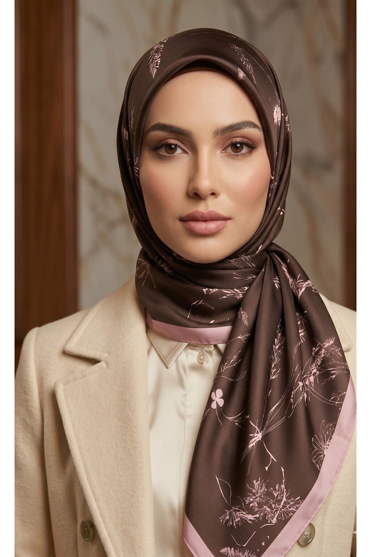 Sisley Saten Kadın İpek Eşarp S-E-2032 Bordo