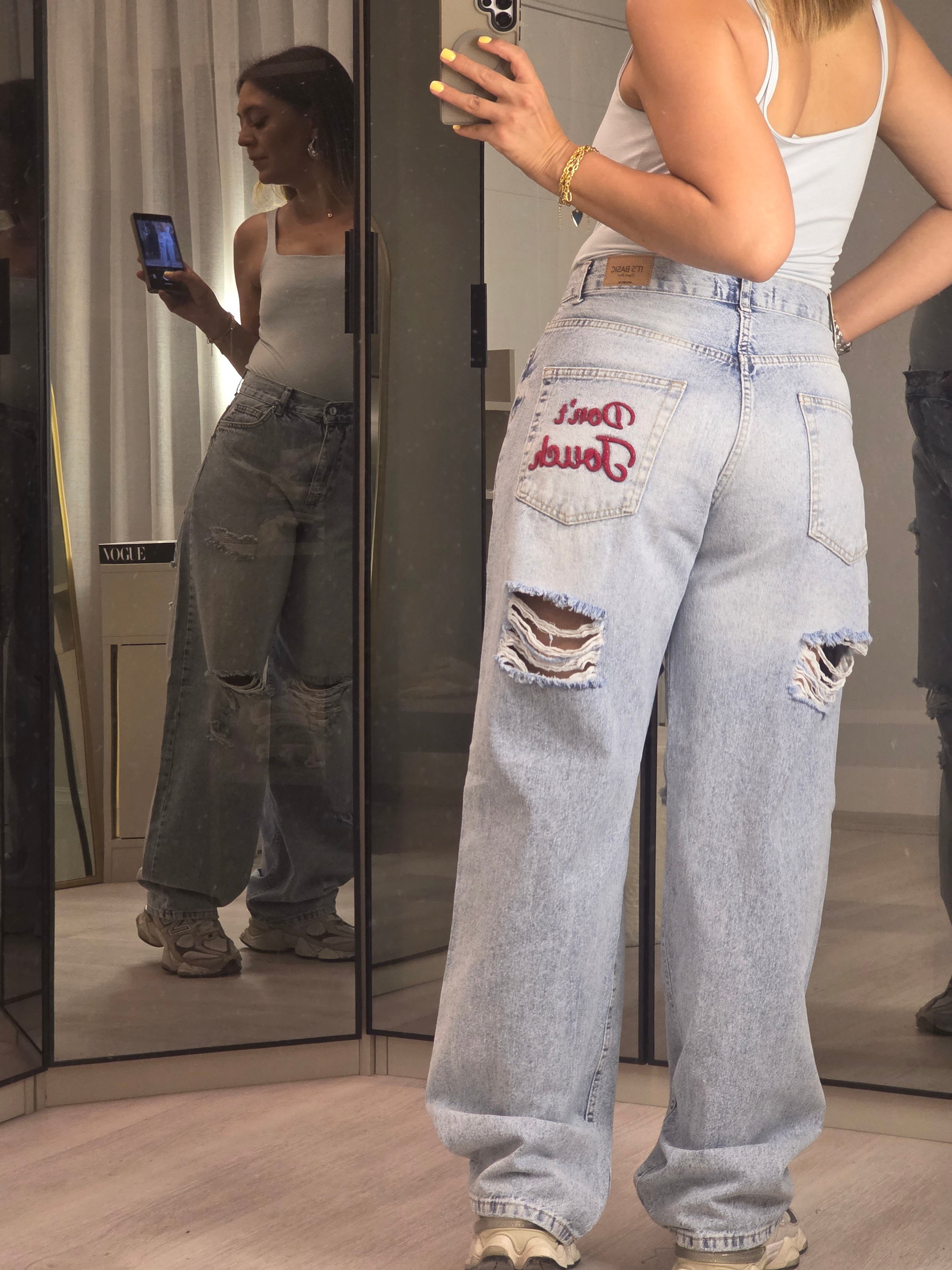 DON'T TOUCH İŞLEMELİ JEAN