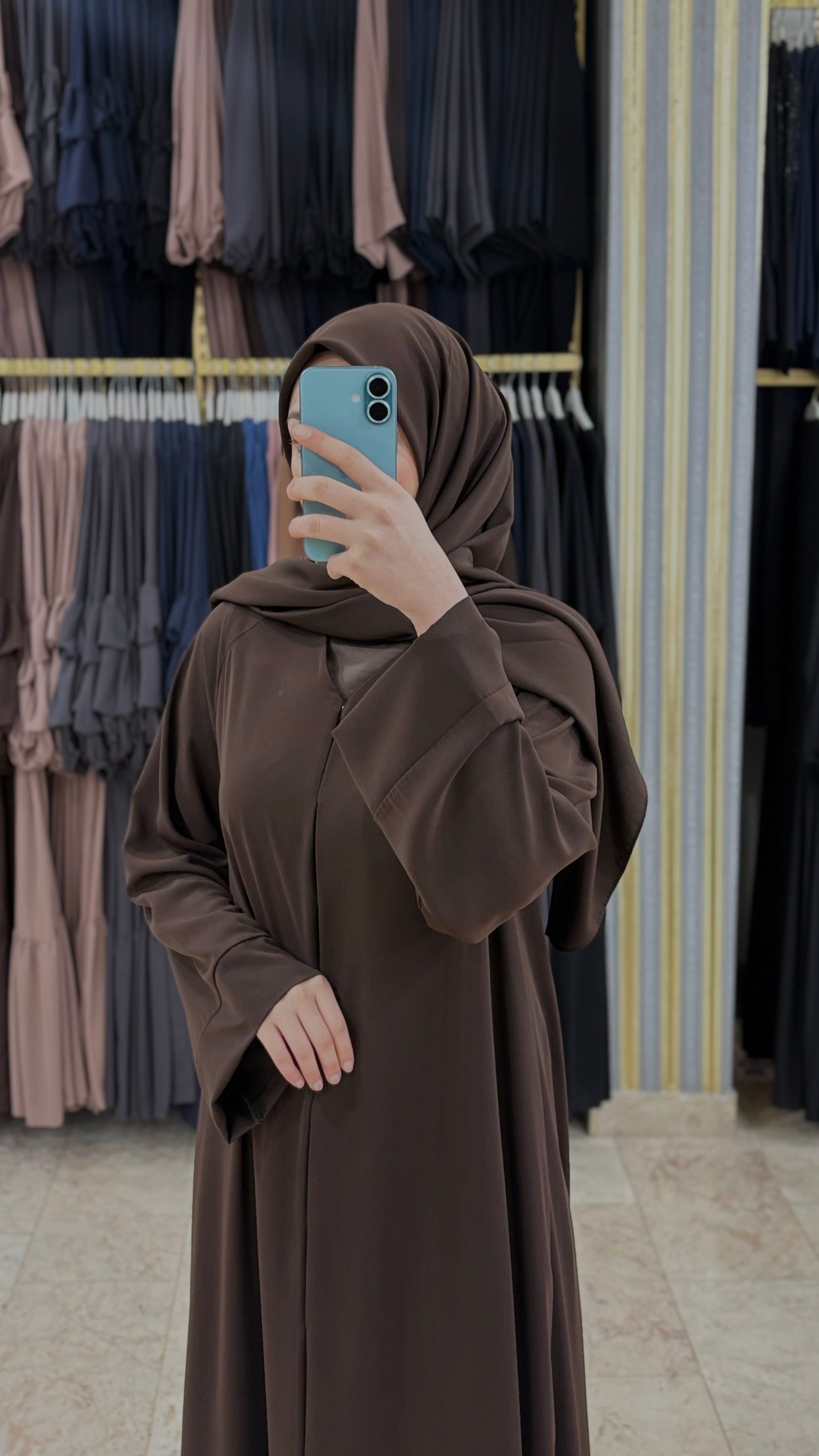 Sade Çıtçıtlı Abaya