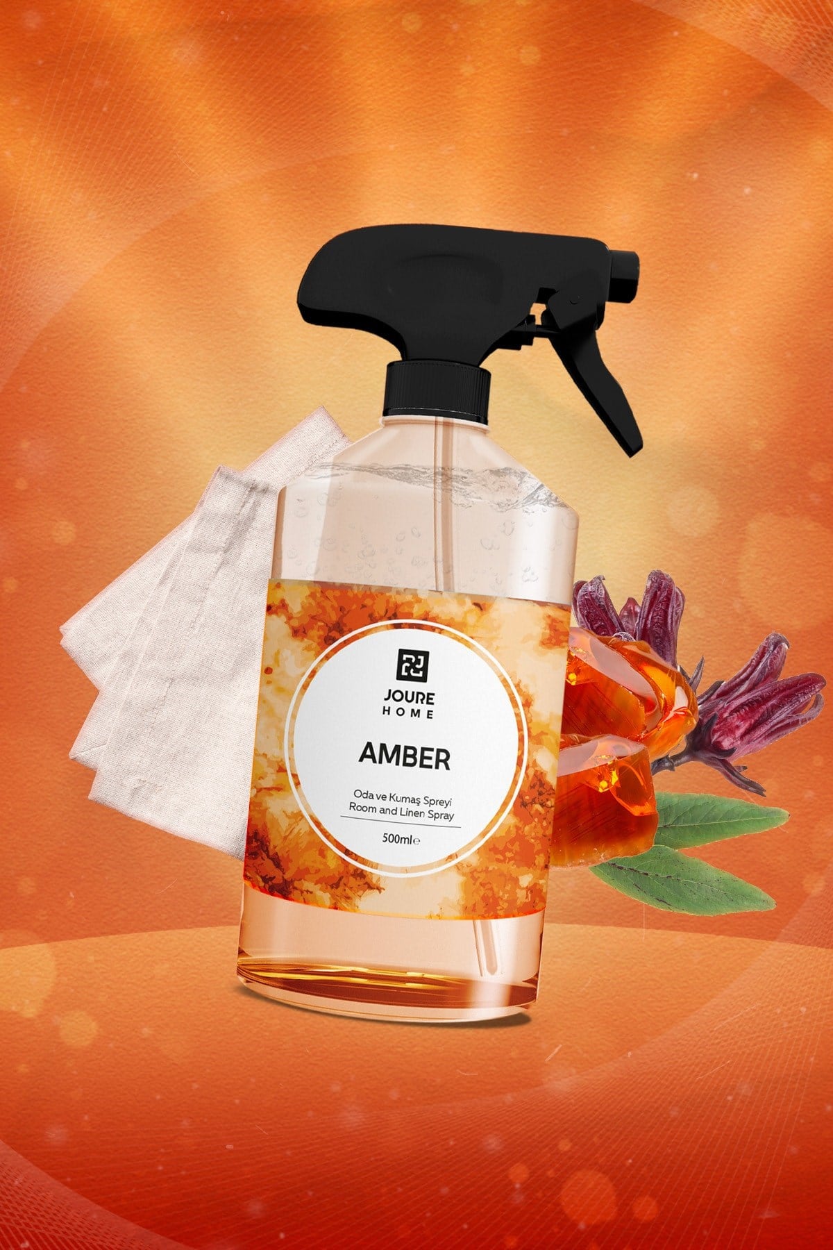 Amber Oda Ve Kumaş Sprayi- Kötü Koku Giderici, Hava Ferahlatıcı, Kalıcı 500 Ml