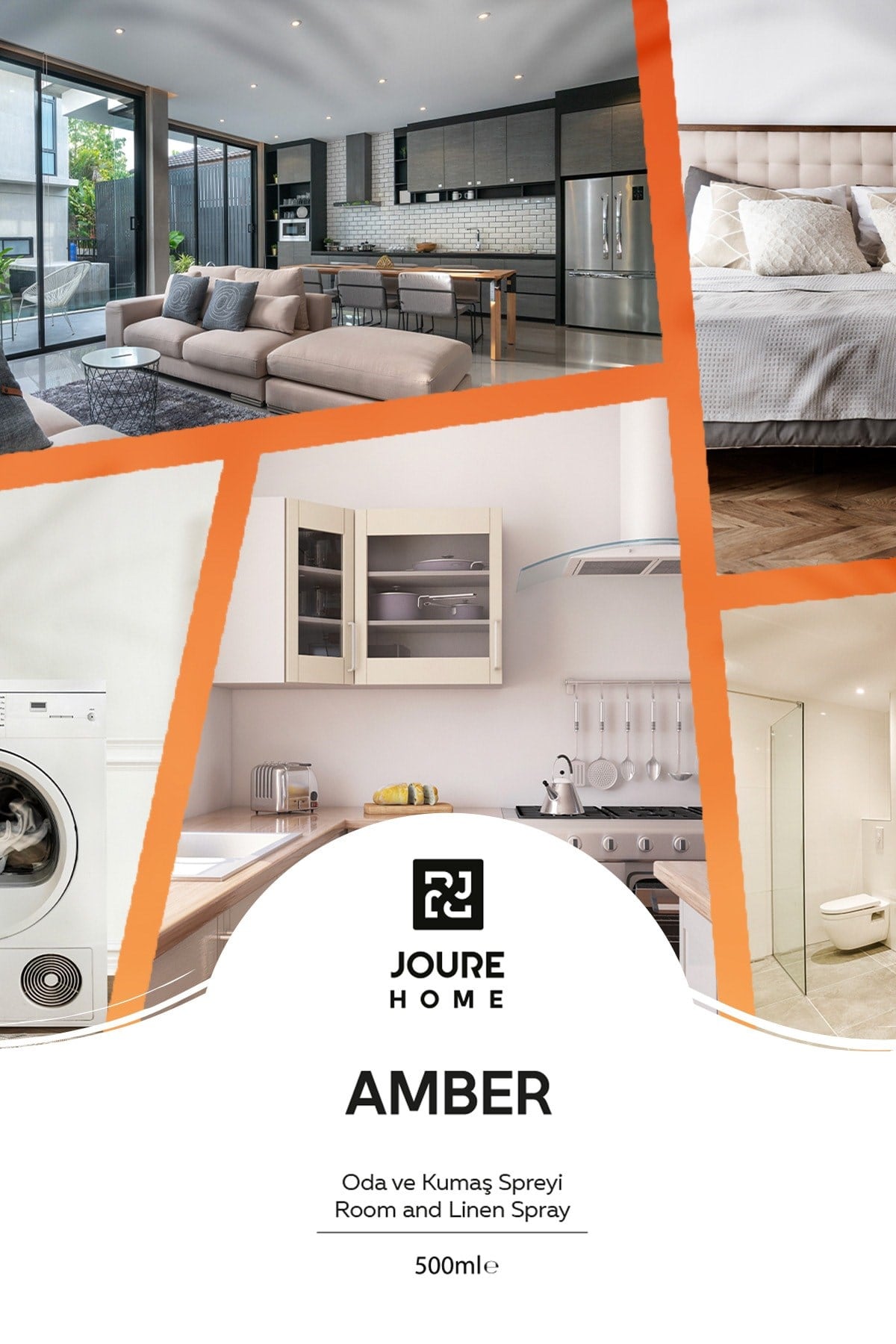 Amber Oda Ve Kumaş Sprayi- Kötü Koku Giderici, Hava Ferahlatıcı, Kalıcı 500 Ml