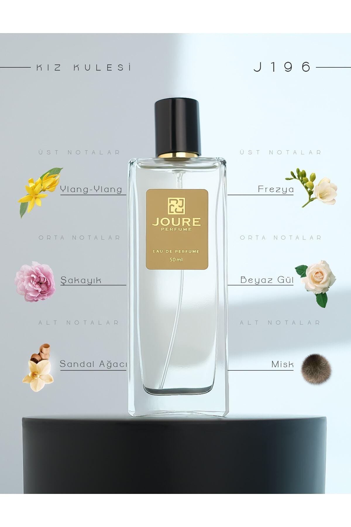 J196 Pudralı Fresh Çiçeksi Kokulu 50ml Kalıcı Edp Kadın Parfüm