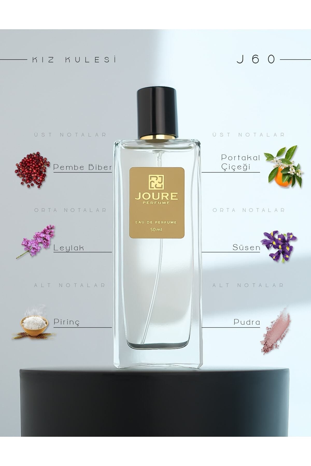 J60 - Afrodizyak Etkili Portakal Çiçeği Pudralı Kokulu 50ml Kalıcı Edp Kadın Parfüm