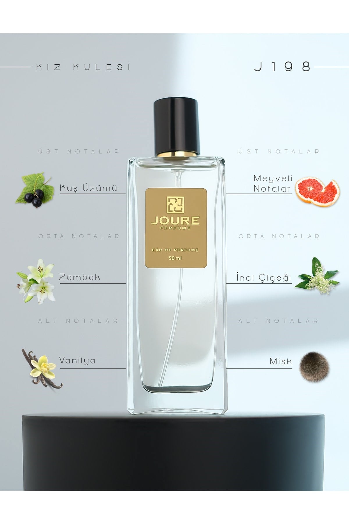 Joure J198 - Meyveli Tatlı Kokulu 50ml Kalıcı Edp Kadın Parfüm