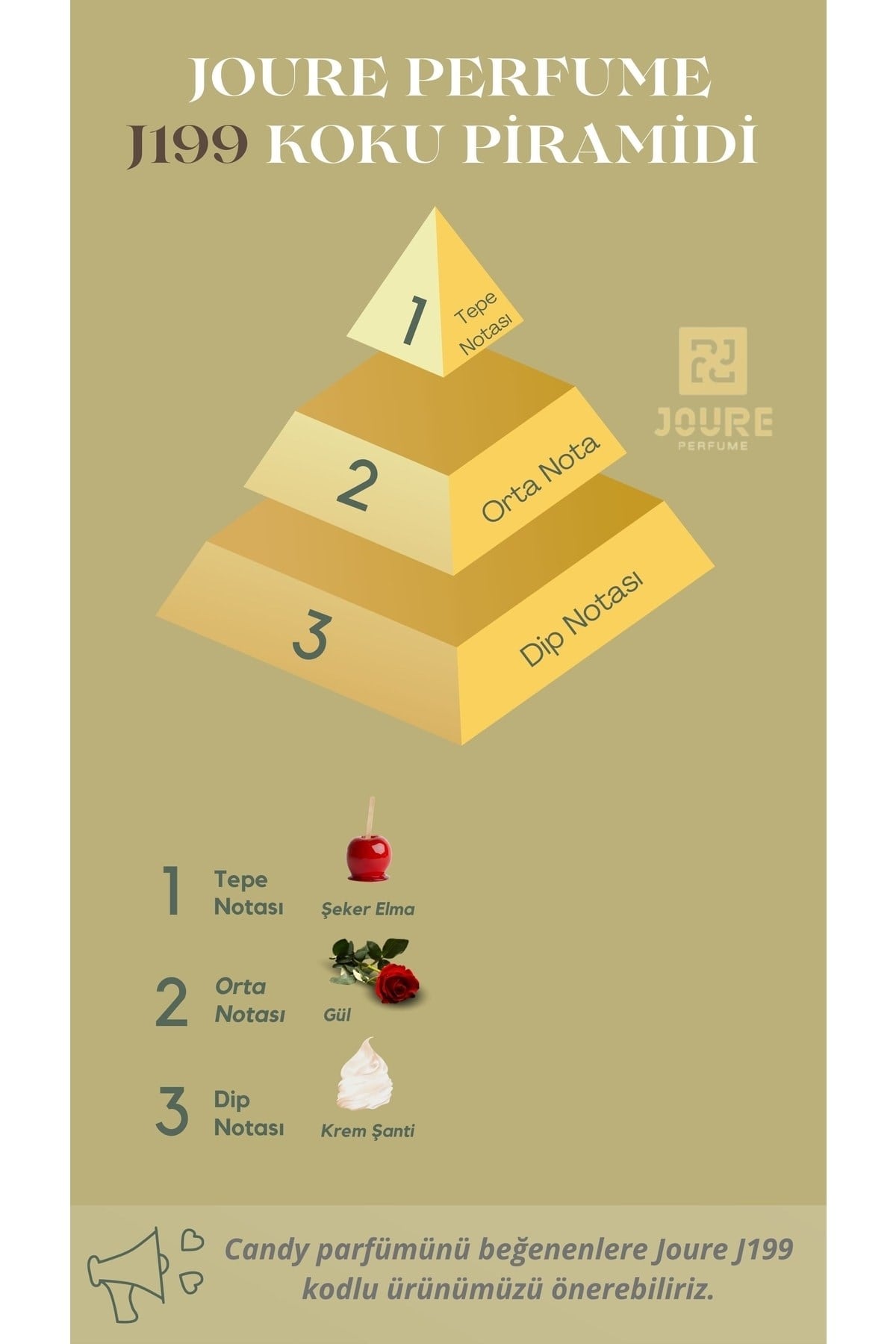 Joure J199 - Tatlı Amber Karamel Kokulu 50ml Çok Kalıcı Edp Kadın Parfüm