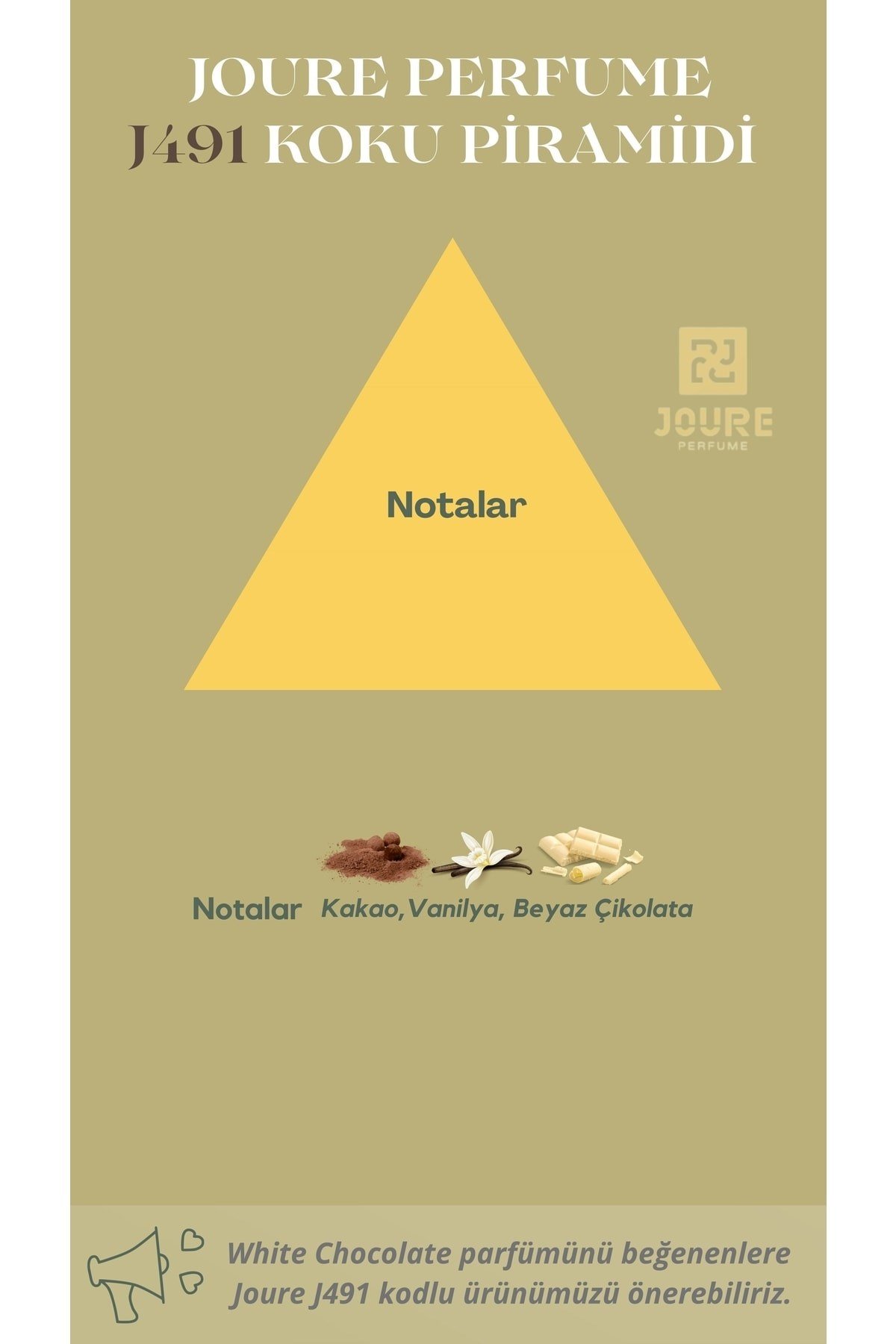 Joure J491 Kakao Vanilya Beyaz Çikolata Kokulu 50 ml Kalıcı Edp Unısex Parfüm 8683498813073