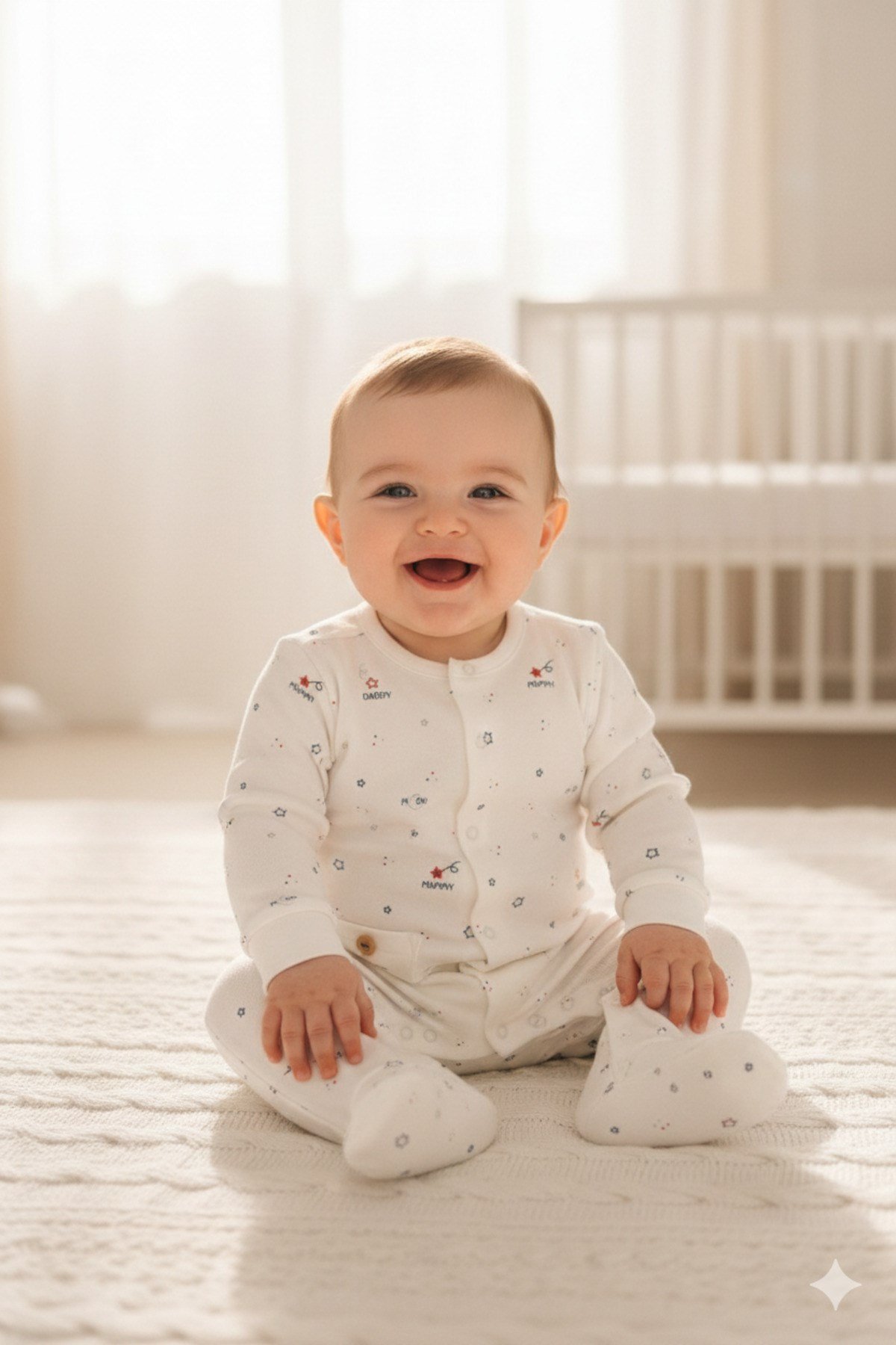 %100 Pamuk Patikli Bebek Tulumu 0-6 Ay – Interlok Kumaş