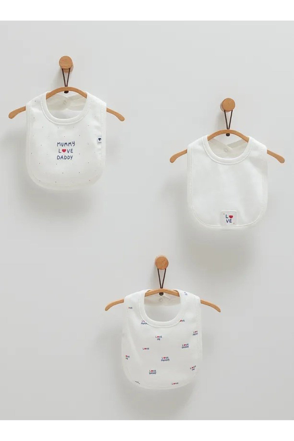 3LÜ MAMA ÖNLÜK (0-12 AY BEBEKLER İÇİN UYUMLU) 3'lü Önlük %100 PAMUK Mama Önlüğü EKRU RENK