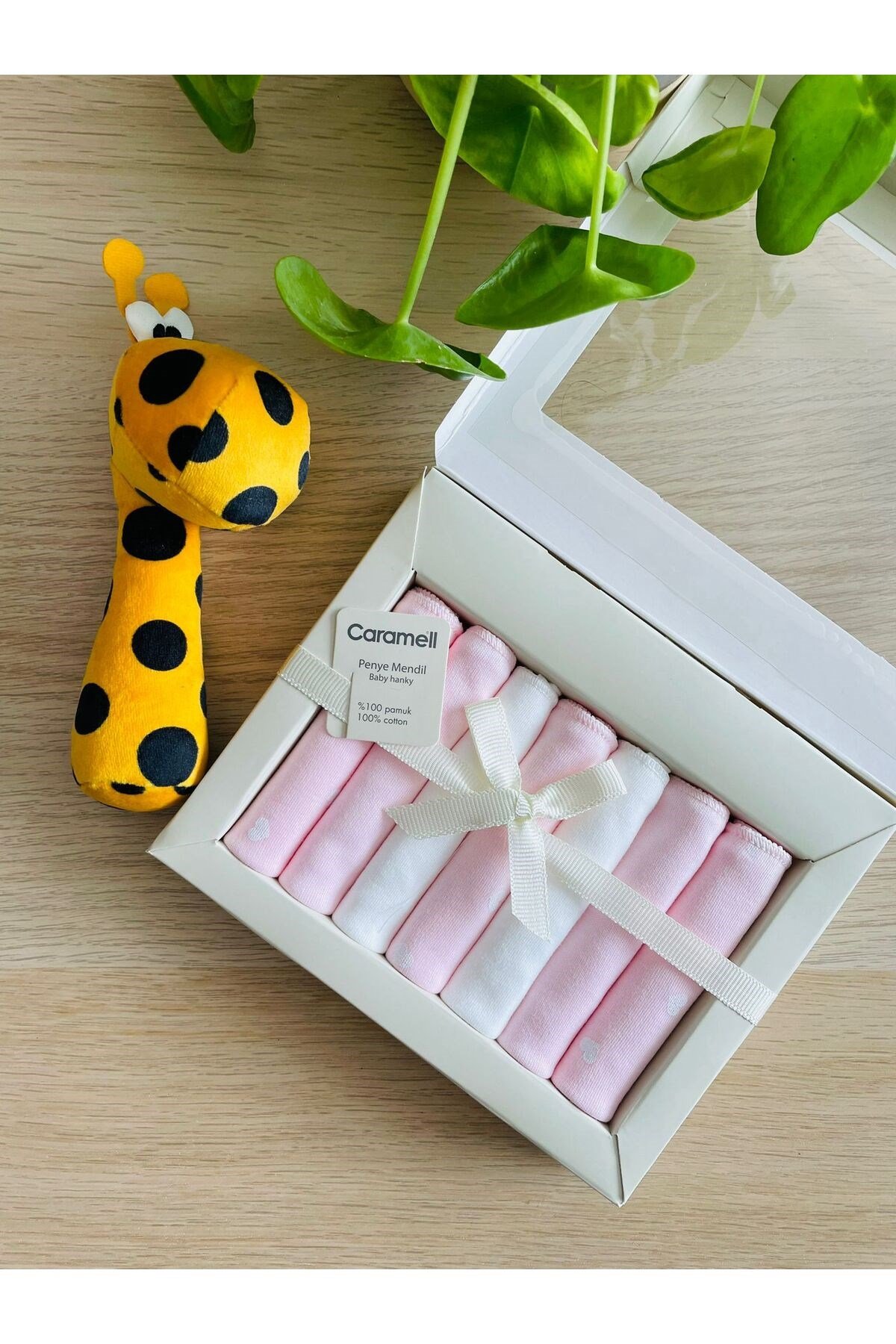 Bebek Mendili 7Lİ %100 Pamuk Penye ( PEMBE 7 Lİ )