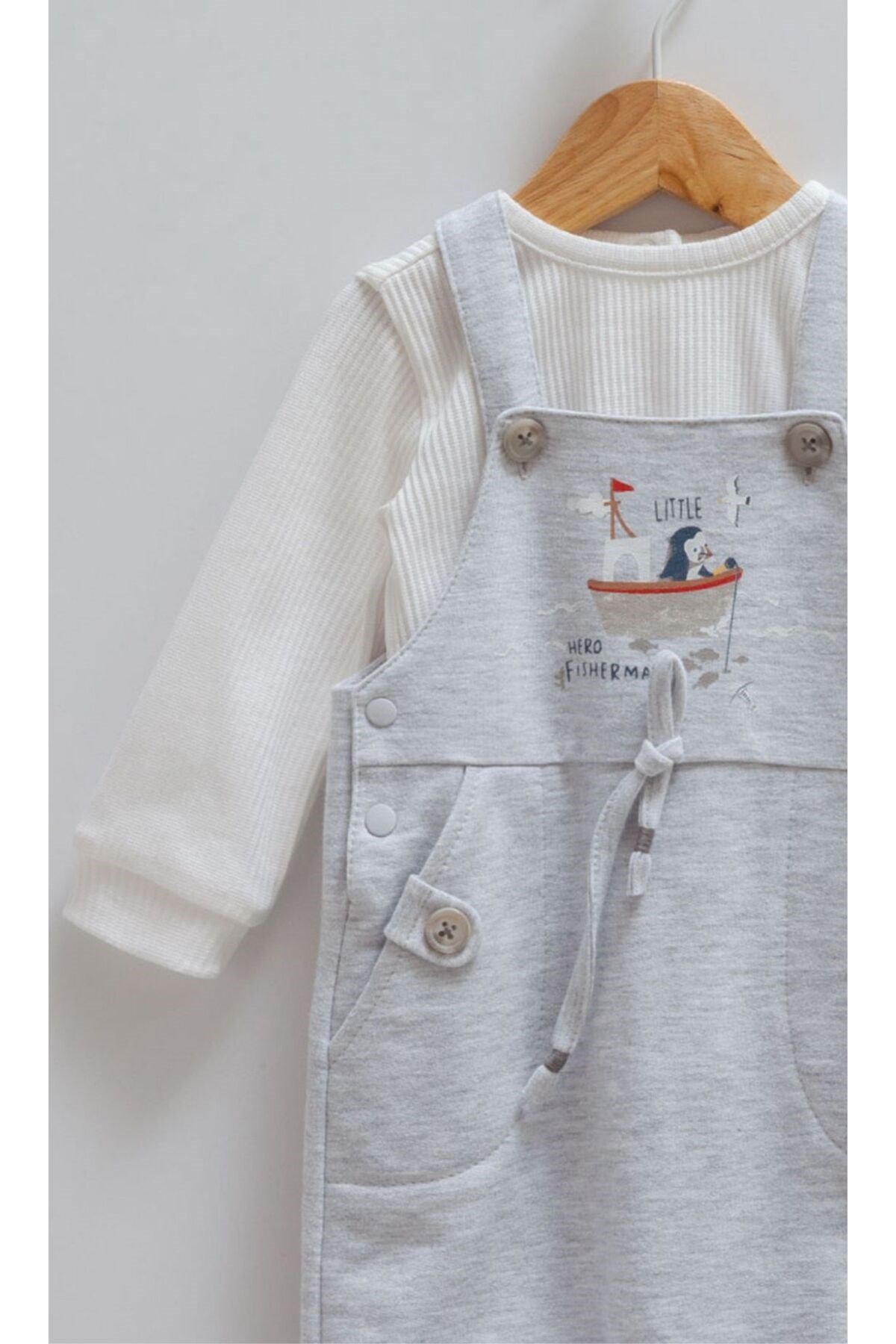 BEBEK SALOPET 2 Lİ SET BODY VE TULUM PENGUEN DETAYLI
