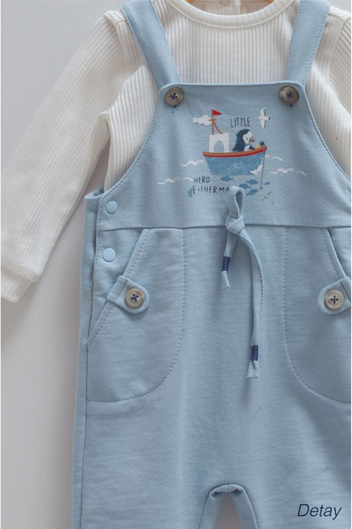 BEBEK SALOPET 2 Lİ SET BODY VE TULUM PENGUEN DETAYLI