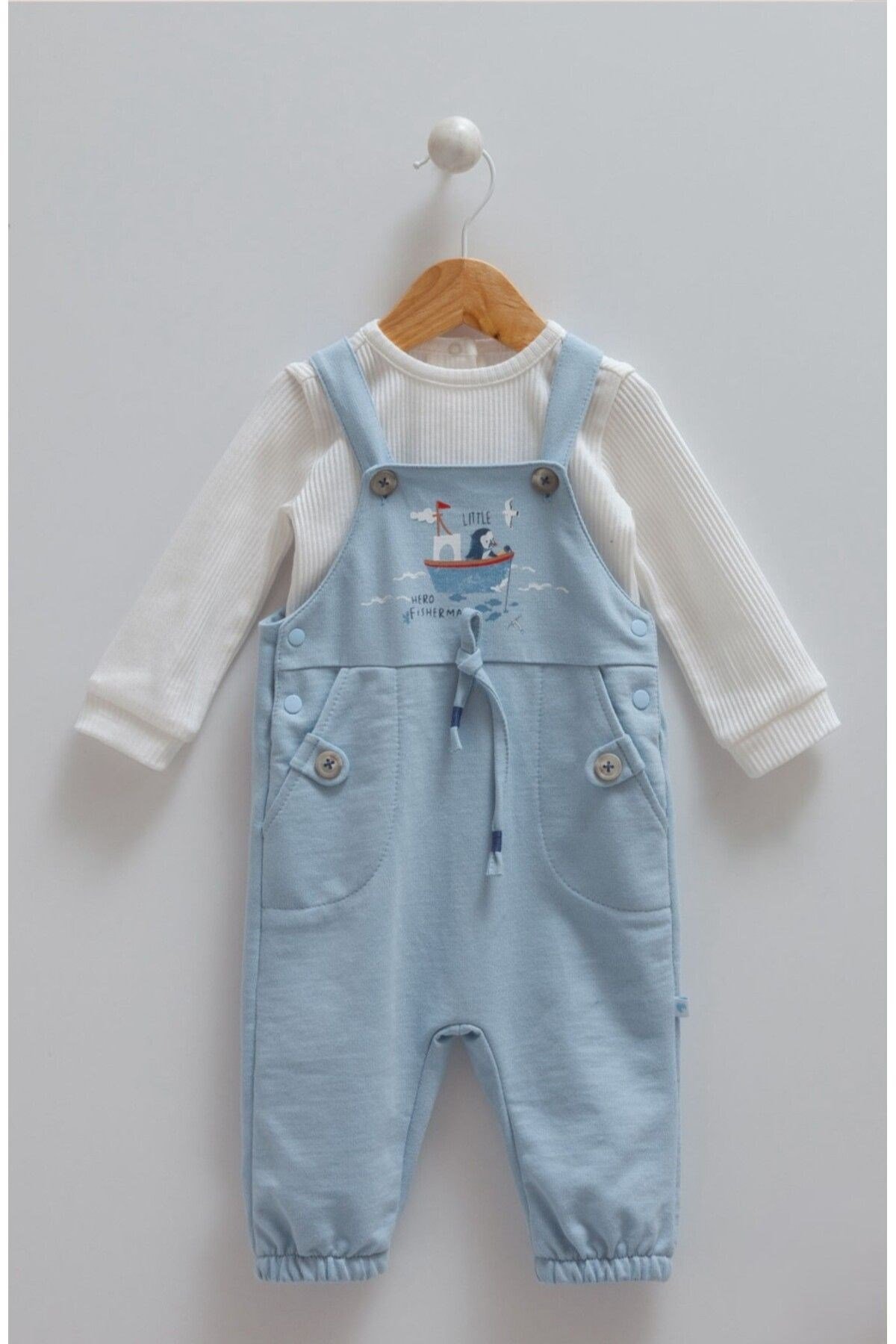 BEBEK SALOPET 2 Lİ SET BODY VE TULUM PENGUEN DETAYLI